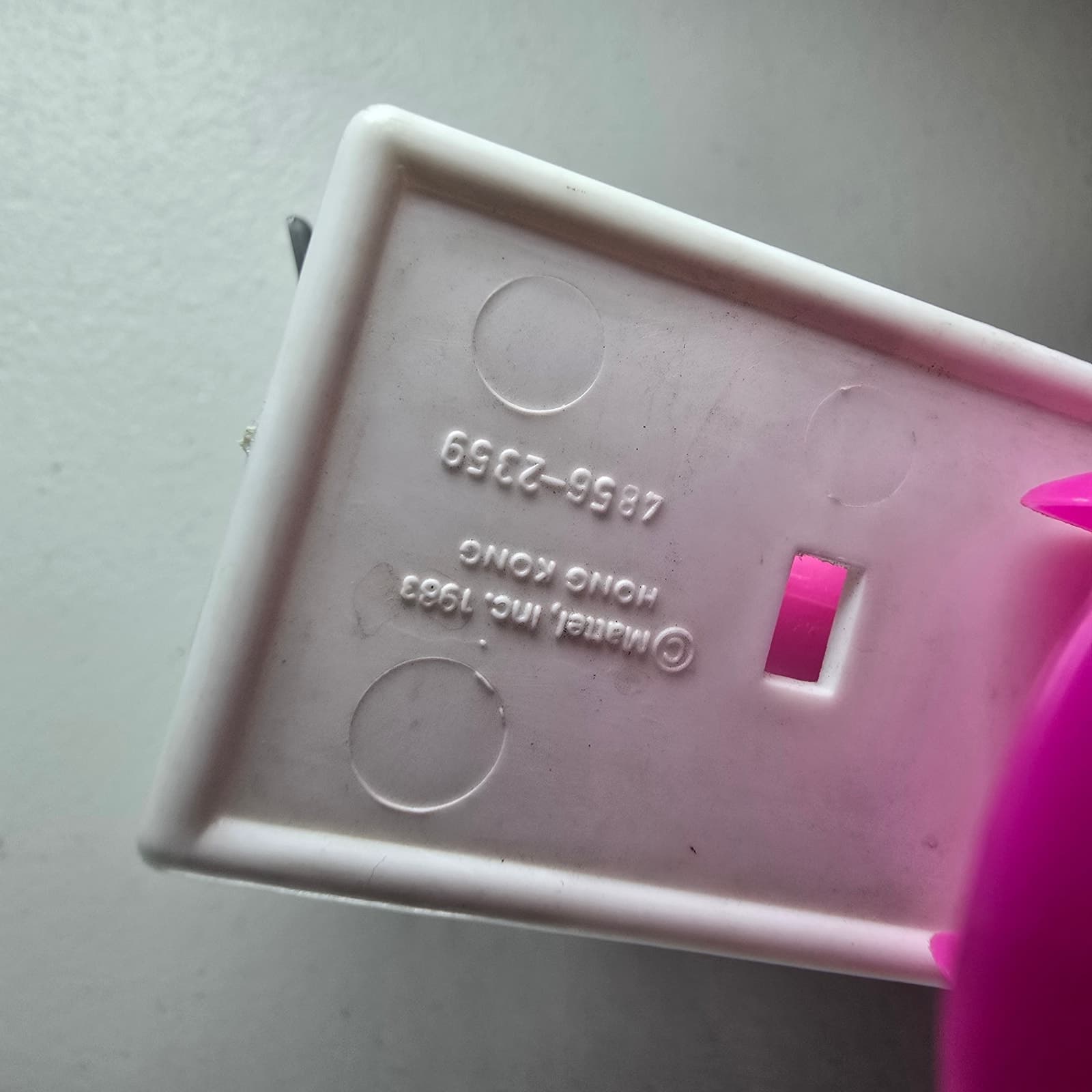 Vintage 1983 Barbie Motor Bike Pink & Silver with Helmet + Storage Rack - Thumbnail 6