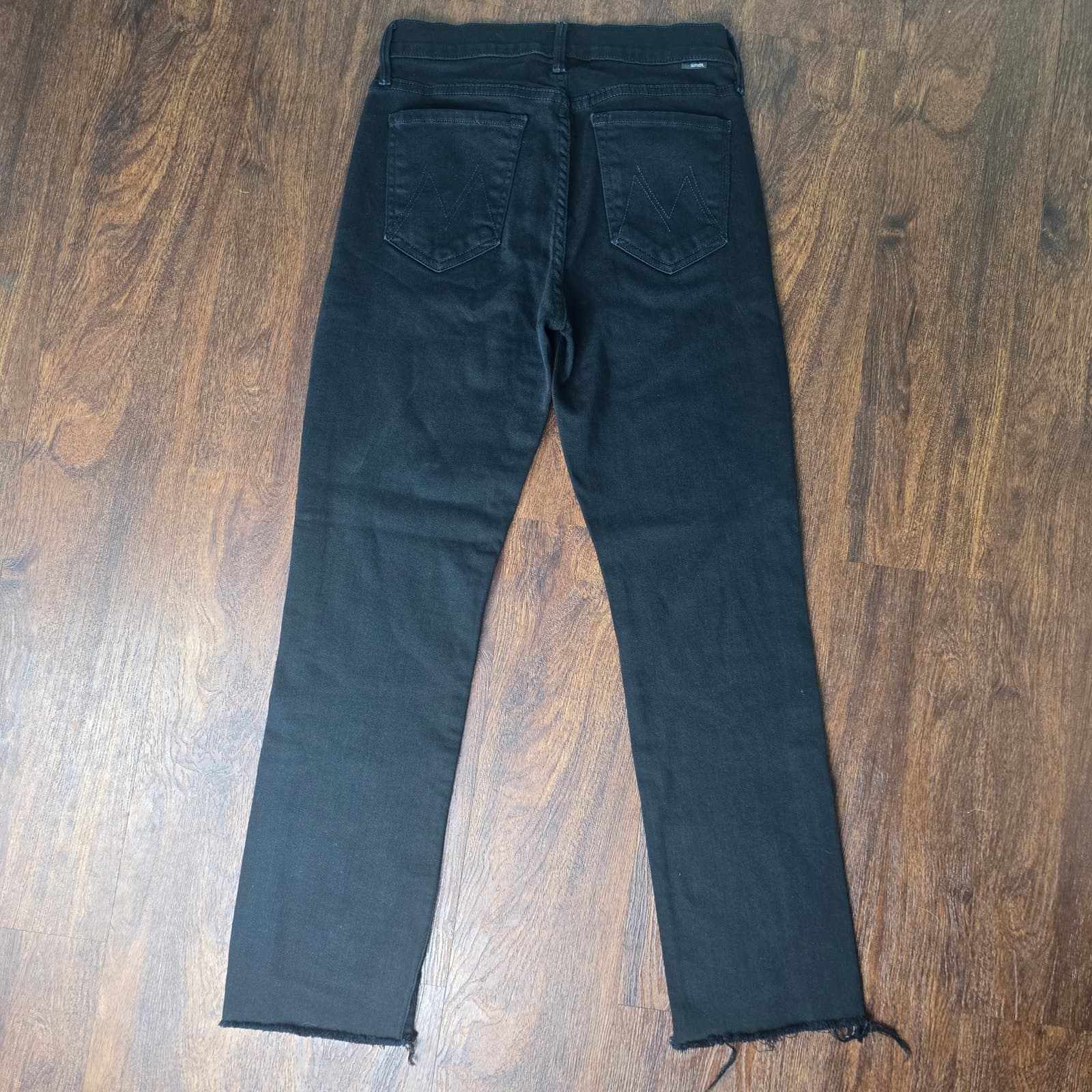 MOTHER Rascal Ankle Step Fray High Waisted Raw Hem - Black - Size 27 - Thumbnail 8