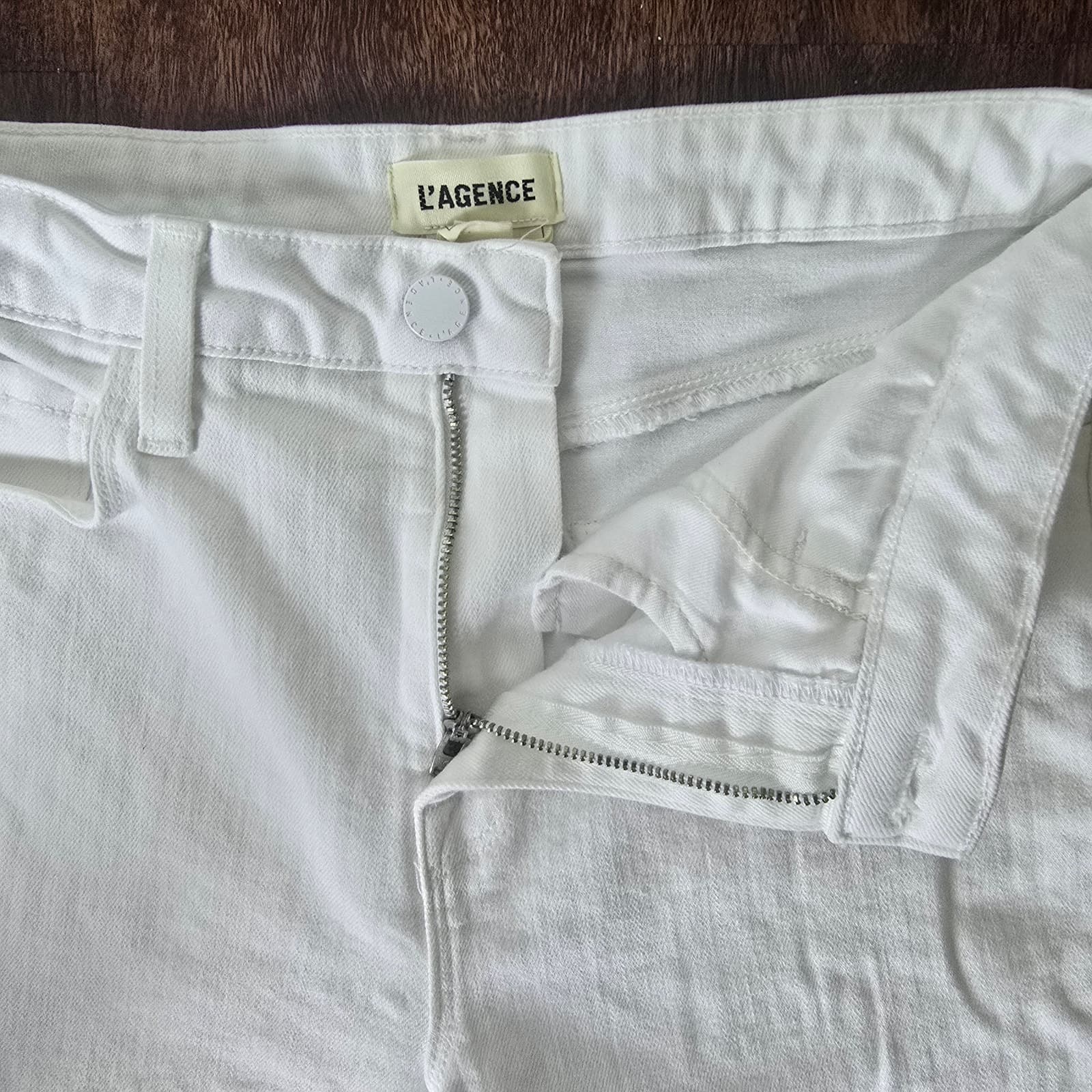 L'AGENCE Clayton High-Rise Wide Leg Flare - Blanc/White - Size 28 - Thumbnail 6