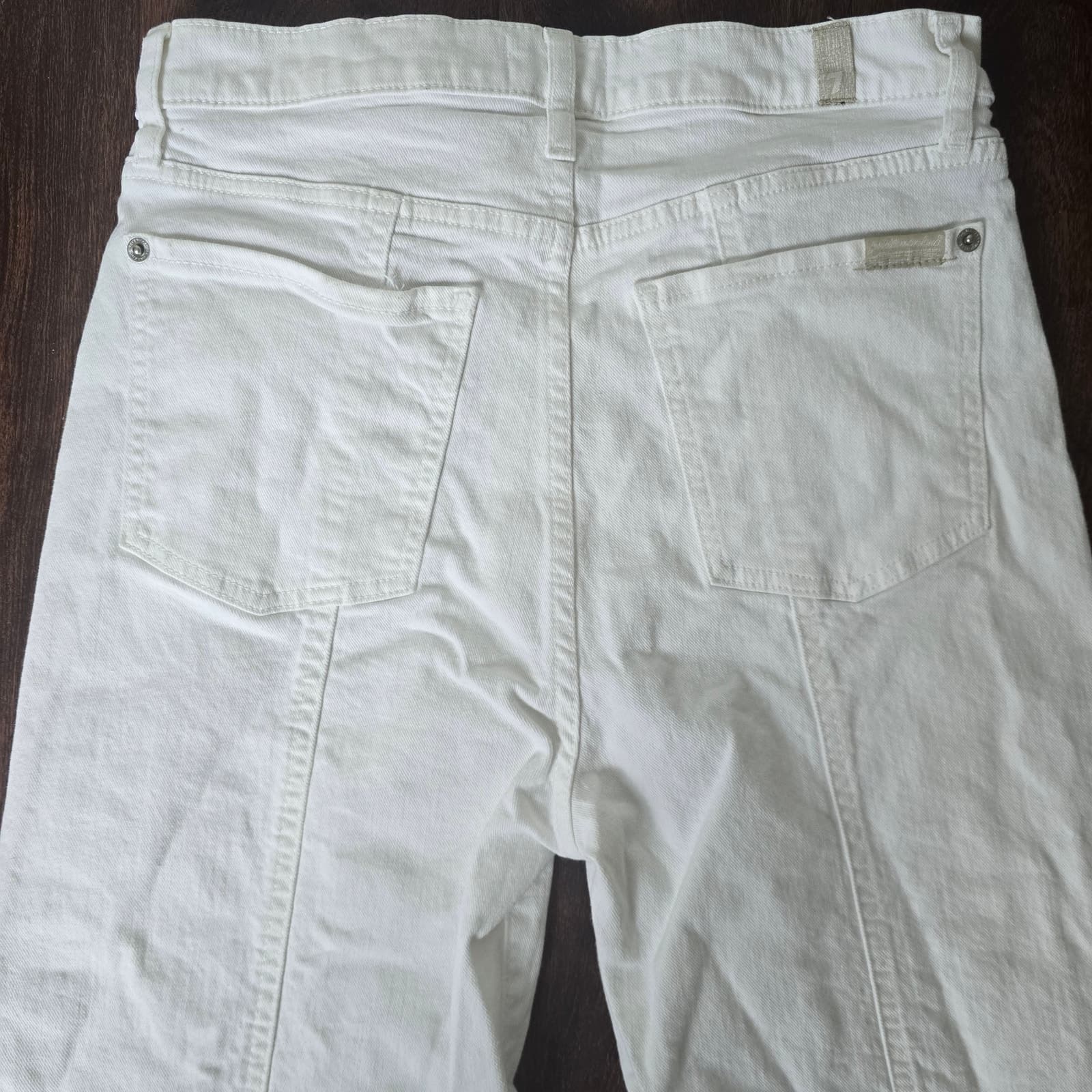 7 For All Mankind Ultra High Rise Dojo Jeans - White - Size 29 - Thumbnail 8
