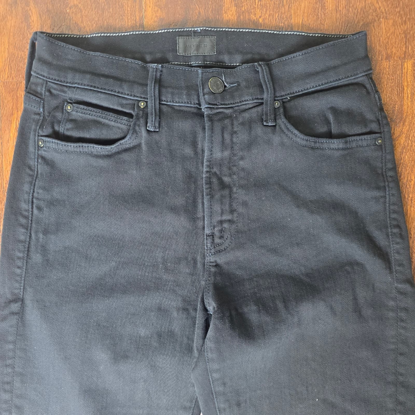 MOTHER Rascal Ankle Step Fray High Waisted Raw Hem - Black - Size 27 - Thumbnail 5