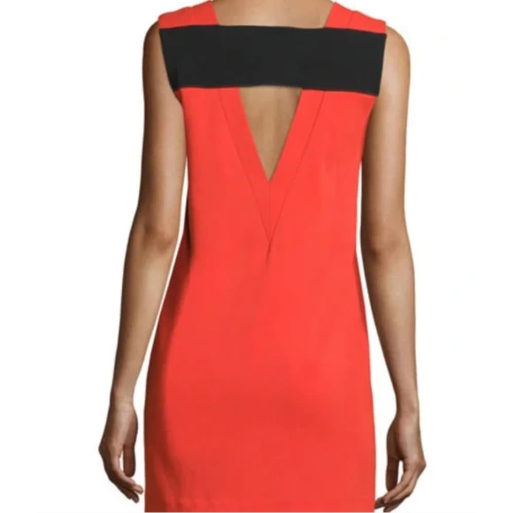 rag & bone Phoebe Shift Mini Dress V-neck Sleeveless Red & Black - Size 8 - Thumbnail 4