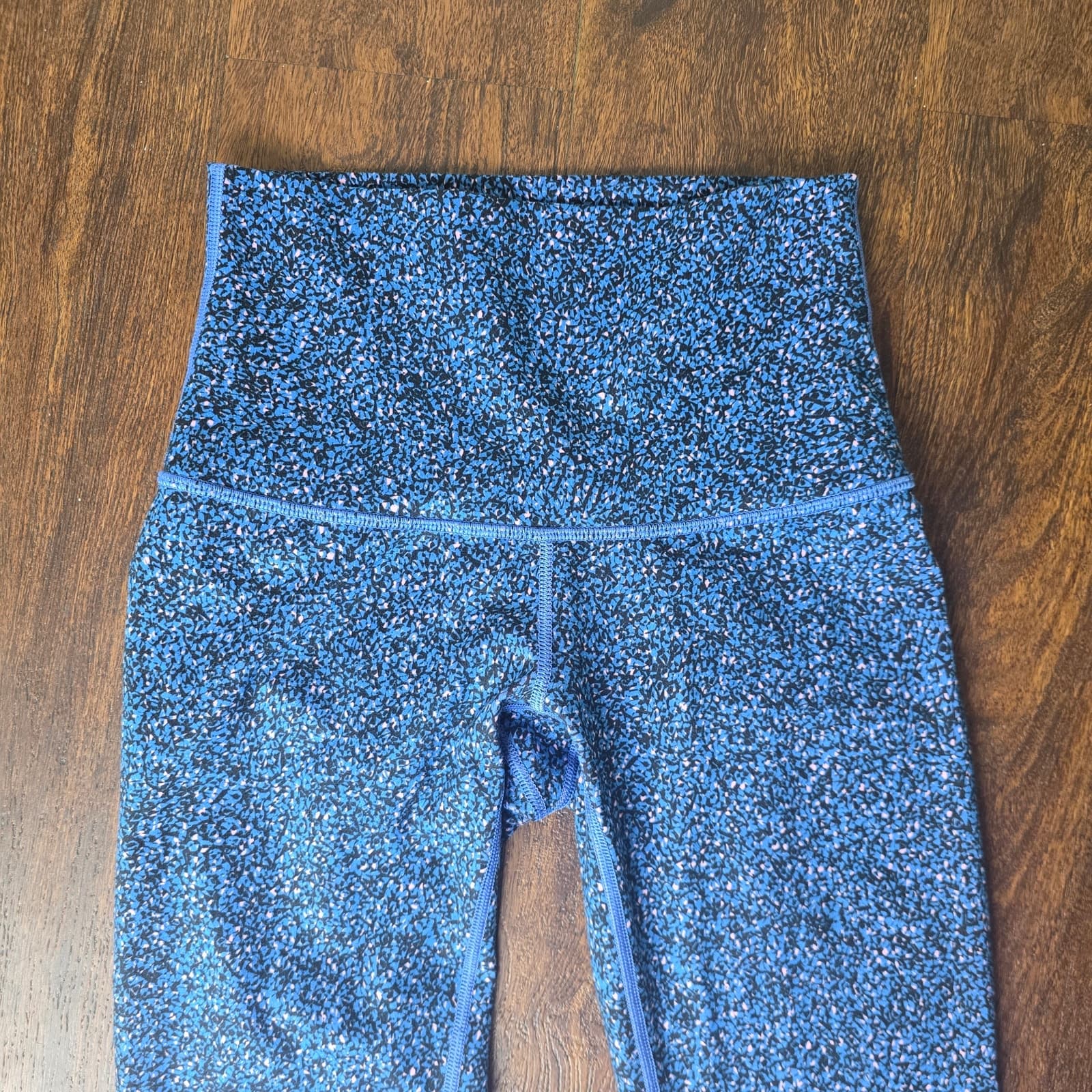 Lululemon Wunder Under Leggings Flashback Static Powder Pink Kayak Blue - Size 4 - Thumbnail 2