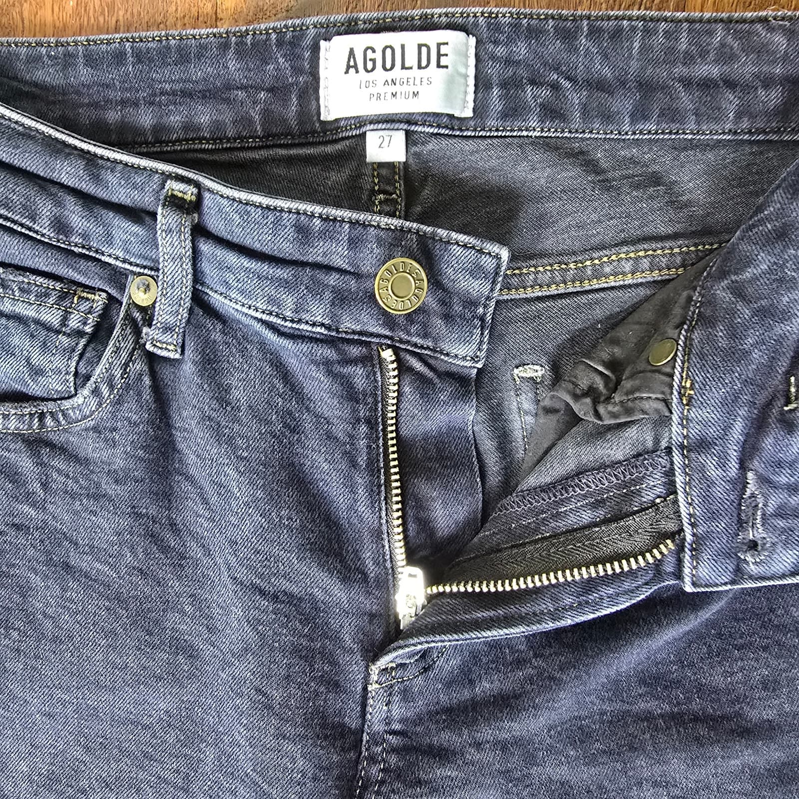 AGOLDE Lara Skinny Jeans Low-Rise Distressed Ankle Length- Black - Size 27 - Thumbnail 6