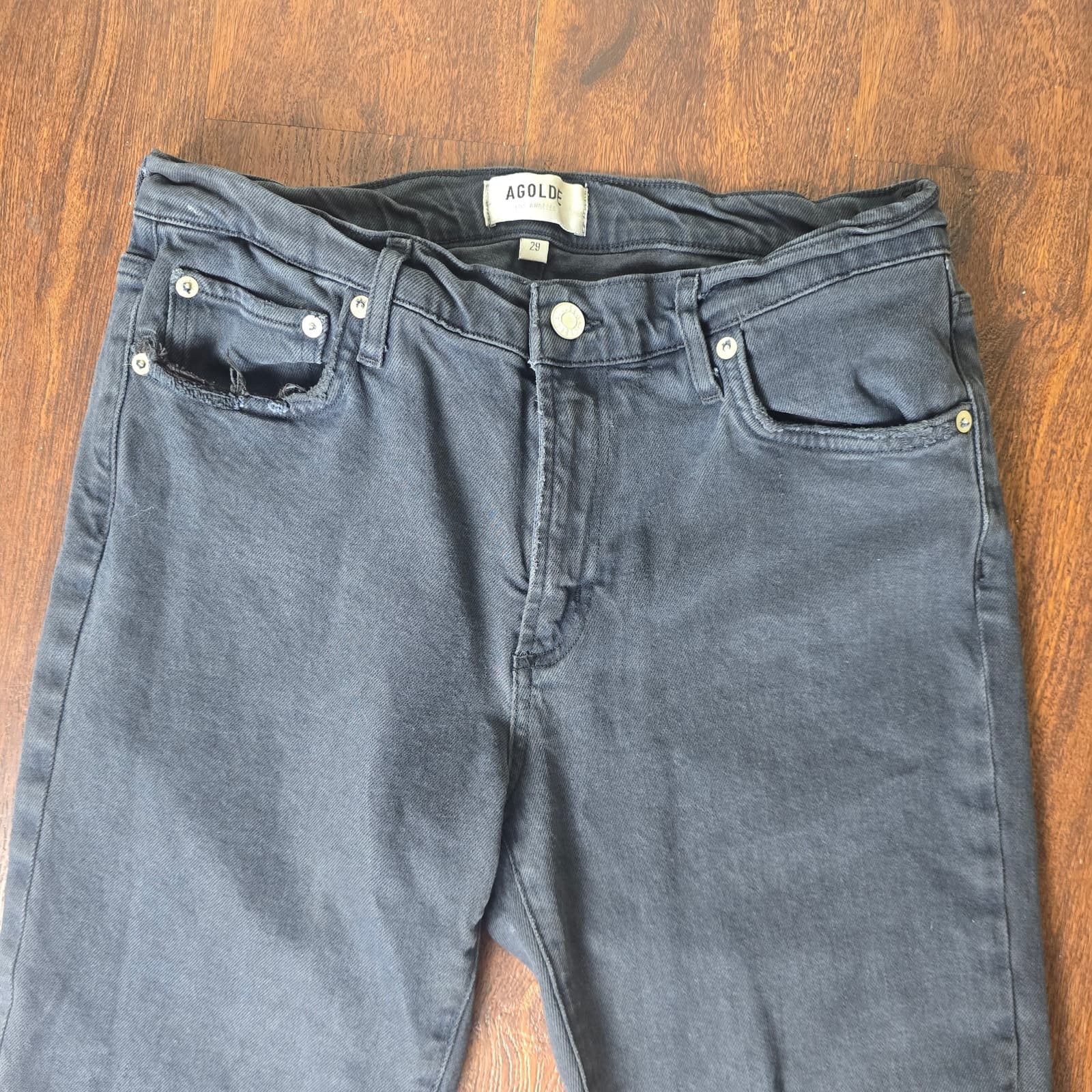 AGOLDE Toni Mid Rise Straight - Feral / Black - Size 29 - Thumbnail 5