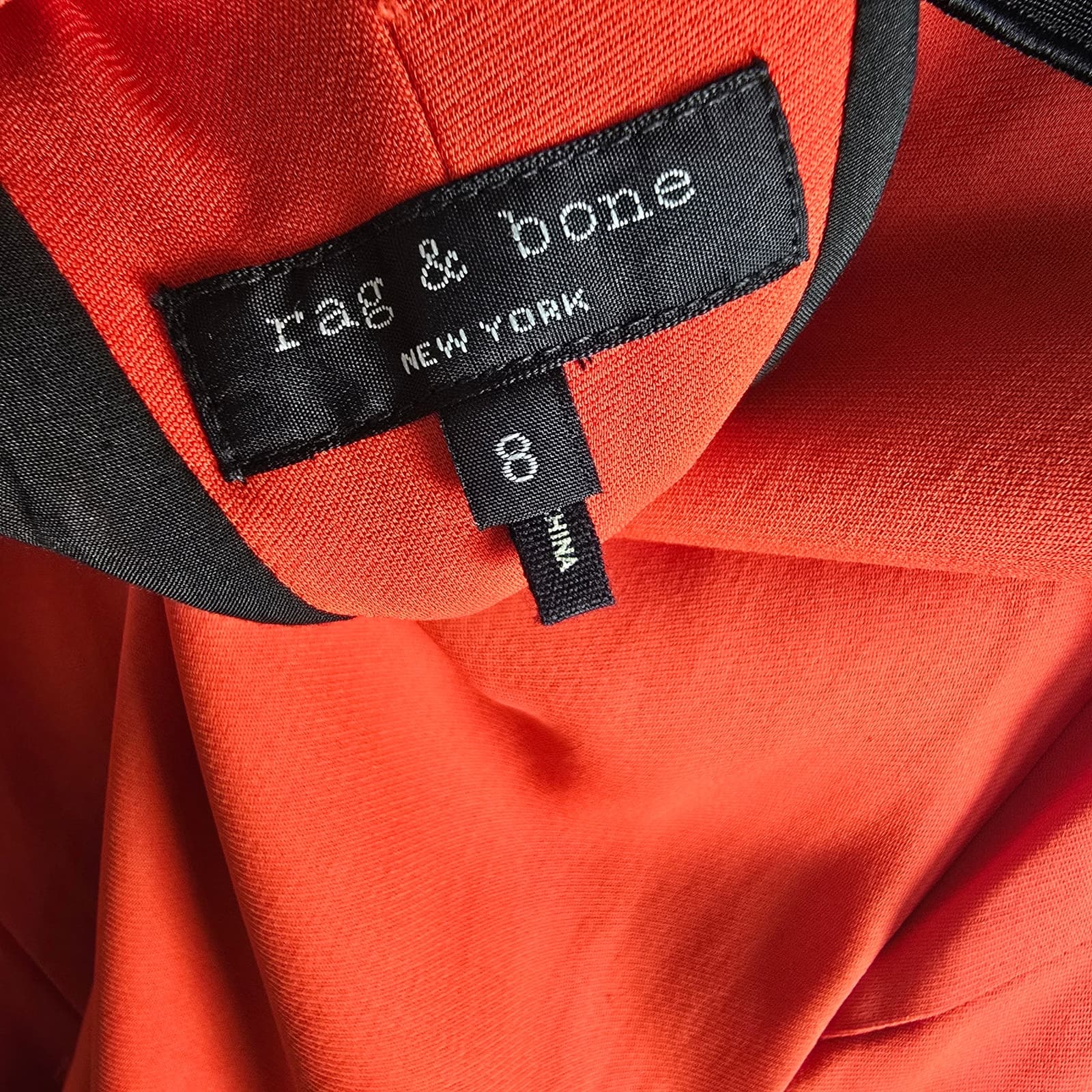 rag & bone Phoebe Shift Mini Dress V-neck Sleeveless Red & Black - Size 8 - Thumbnail 10