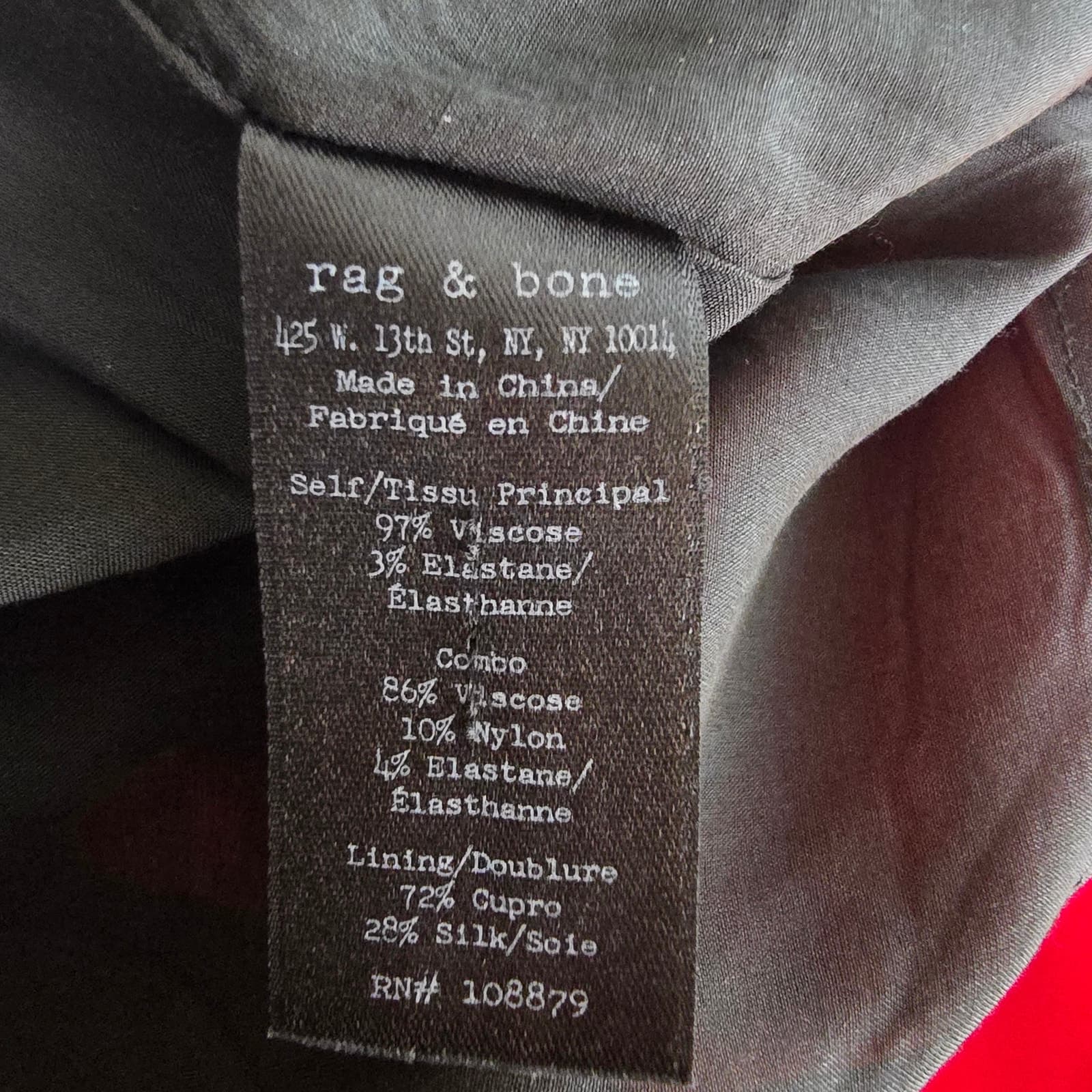 rag & bone Phoebe Shift Mini Dress V-neck Sleeveless Red & Black - Size 8 - Thumbnail 11