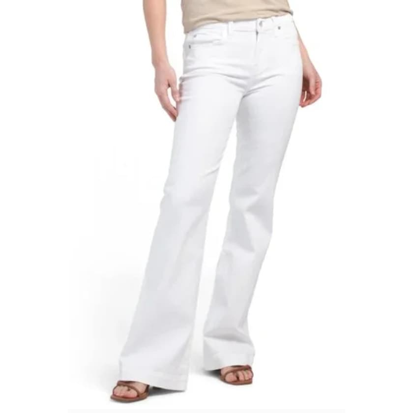 7 For All Mankind Ultra High Rise Dojo Jeans - White - Size 29 - Thumbnail 2