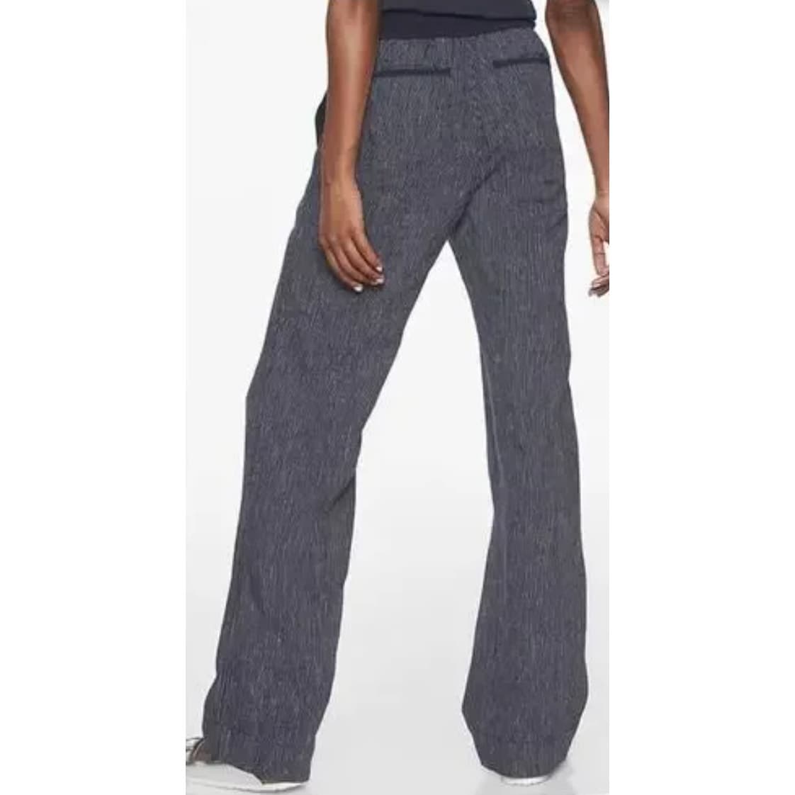 Athleta Stripe Bali Linen Pants - Navy Blue Strpe - Size 12 - Style # 211073 - Thumbnail 3
