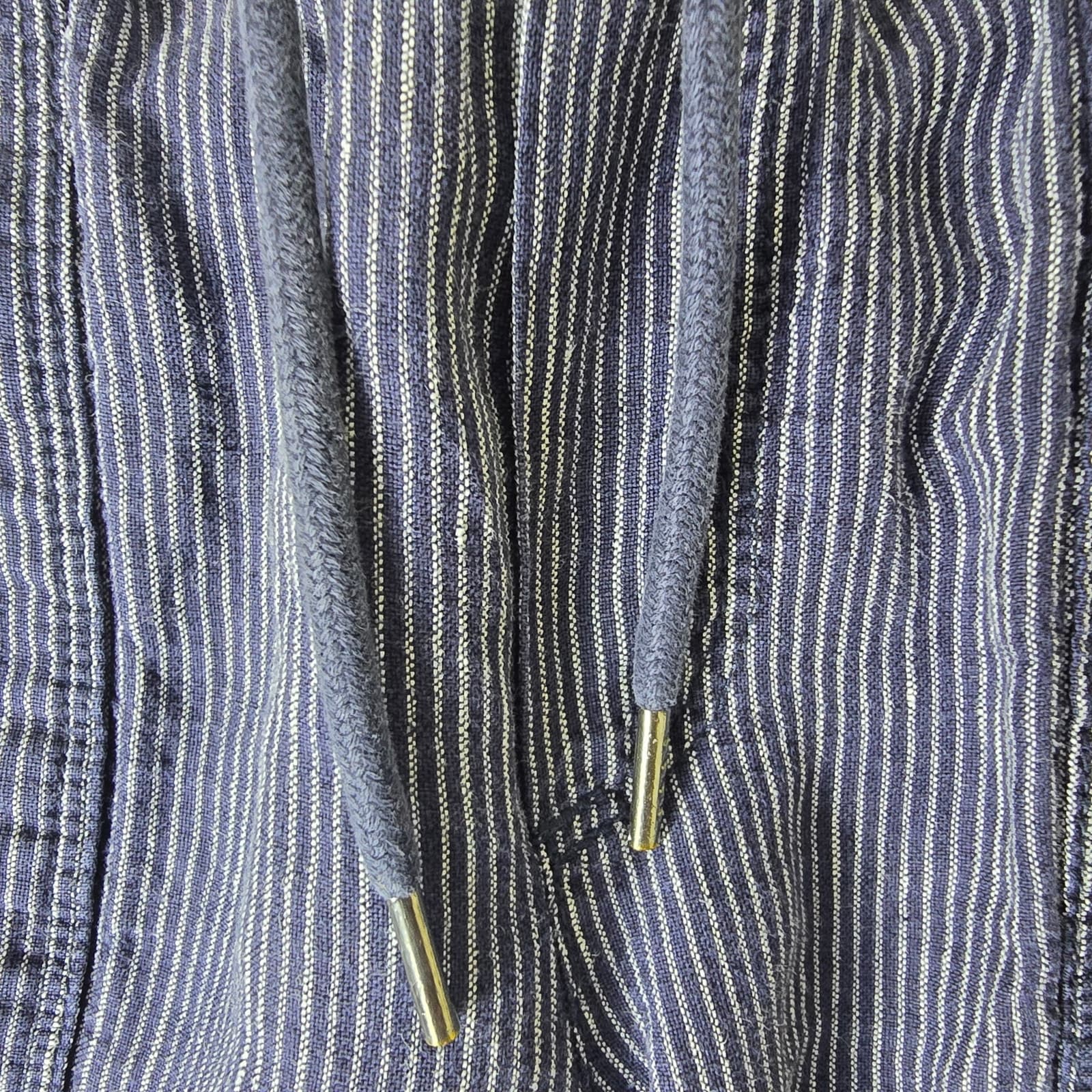 Athleta Stripe Bali Linen Pants - Navy Blue Strpe - Size 12 - Style # 211073 - Thumbnail 5