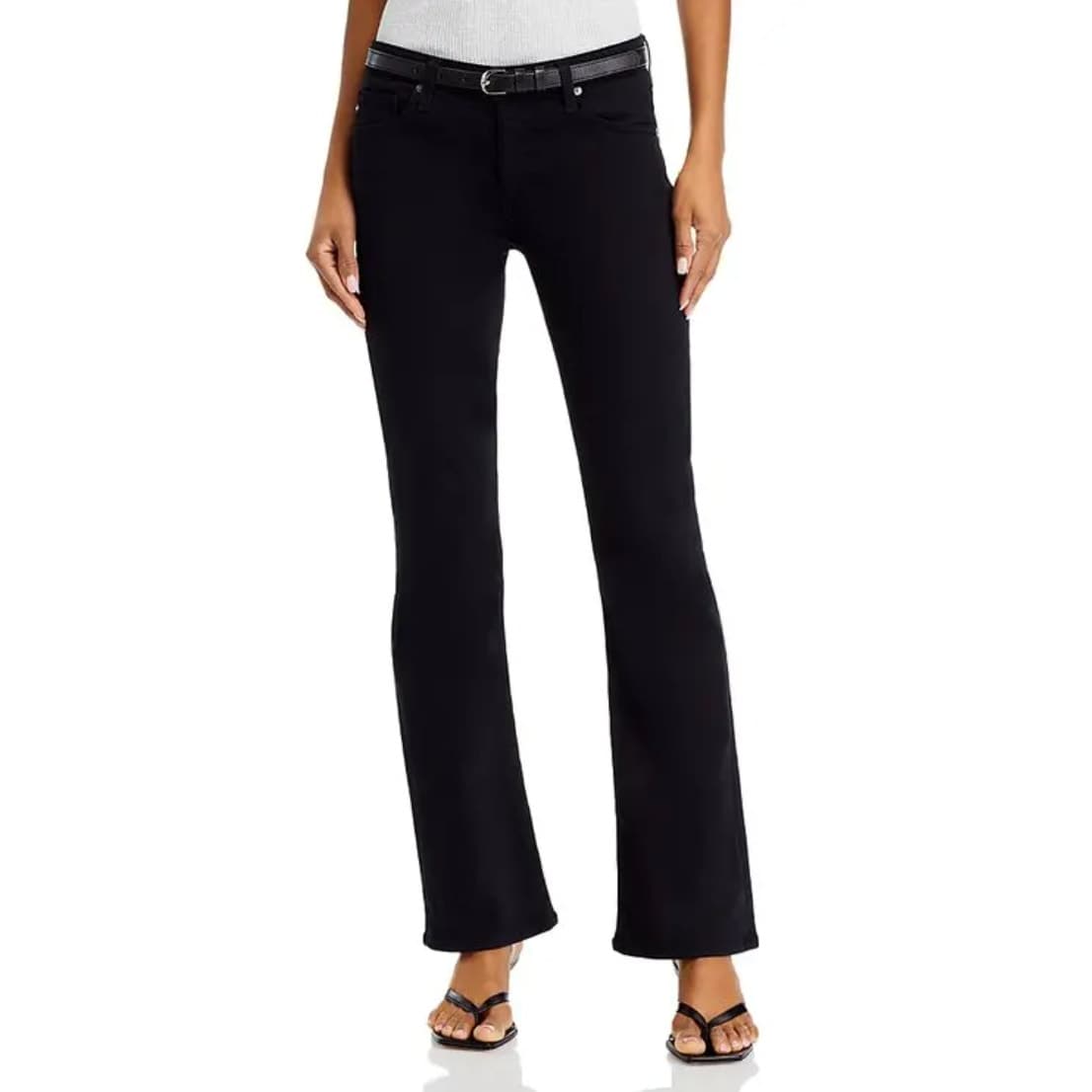 AG Jeans The Angel Bootcut Black Mid-Rise Jeans - 27R - Thumbnail 3
