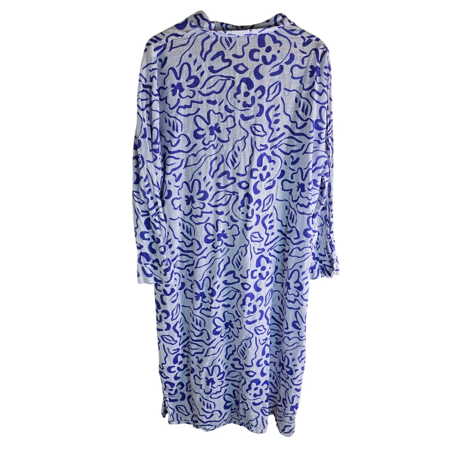 Topshop Sketch Print Maxi Beach Shirt Swim Coverup - LargeD - Thumbnail 4