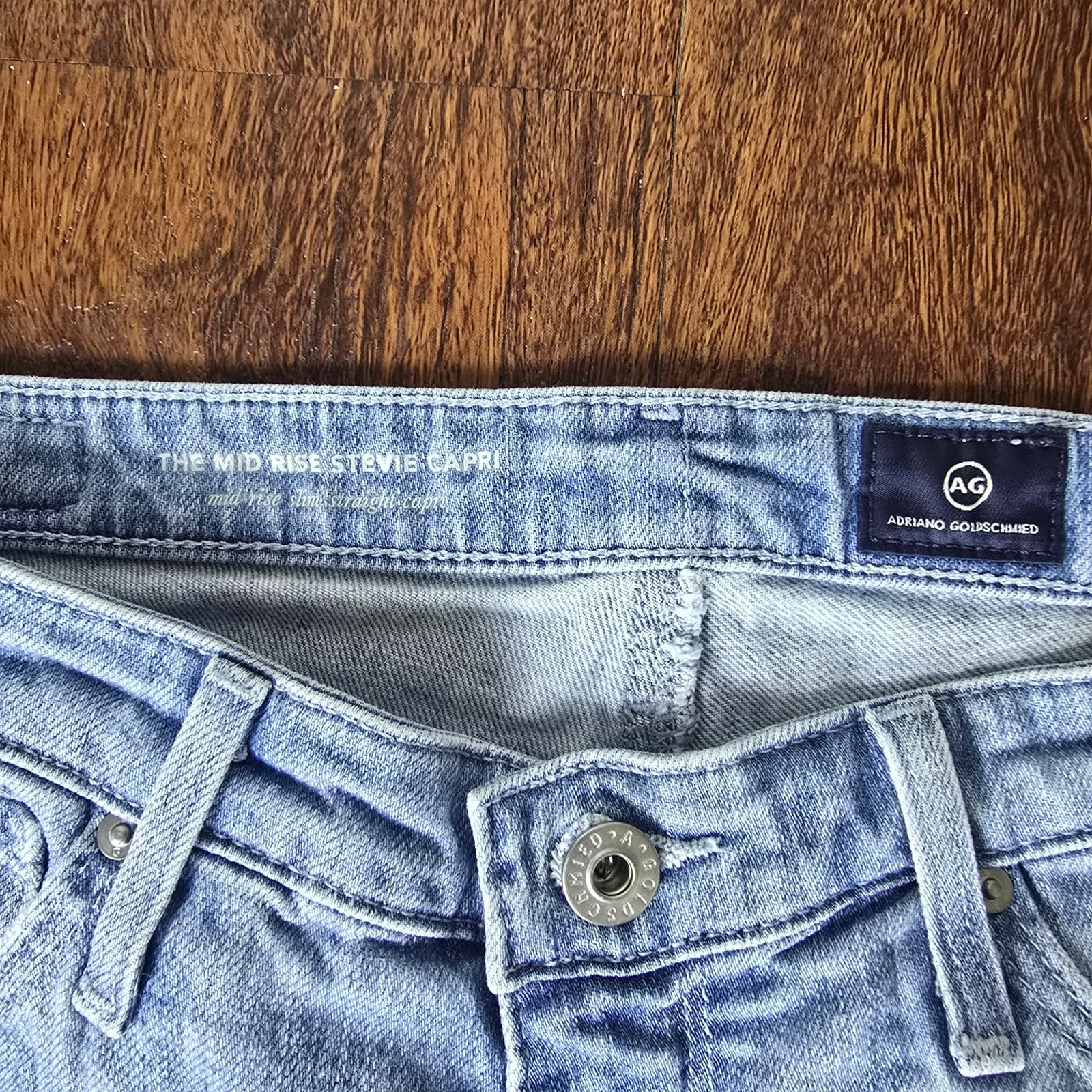 AG The Stevie Mid-Rise Skinny Cropped Jeans Distressed Ankle Length - Size 27 - Thumbnail 4