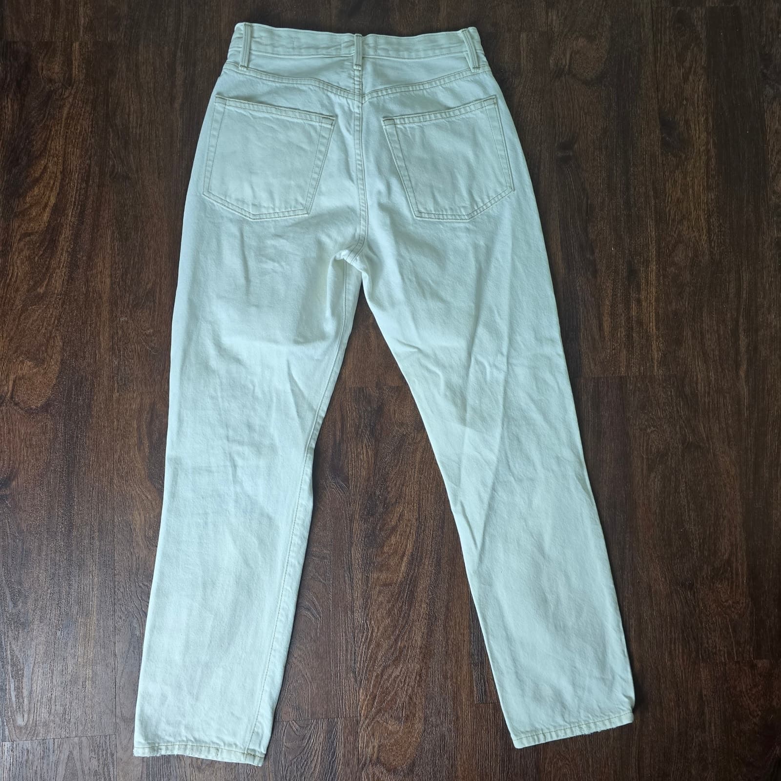 FRAME Le Original Off White Rips Button Fly High Rise Ankle Distressed Jeans 26 - Thumbnail 7