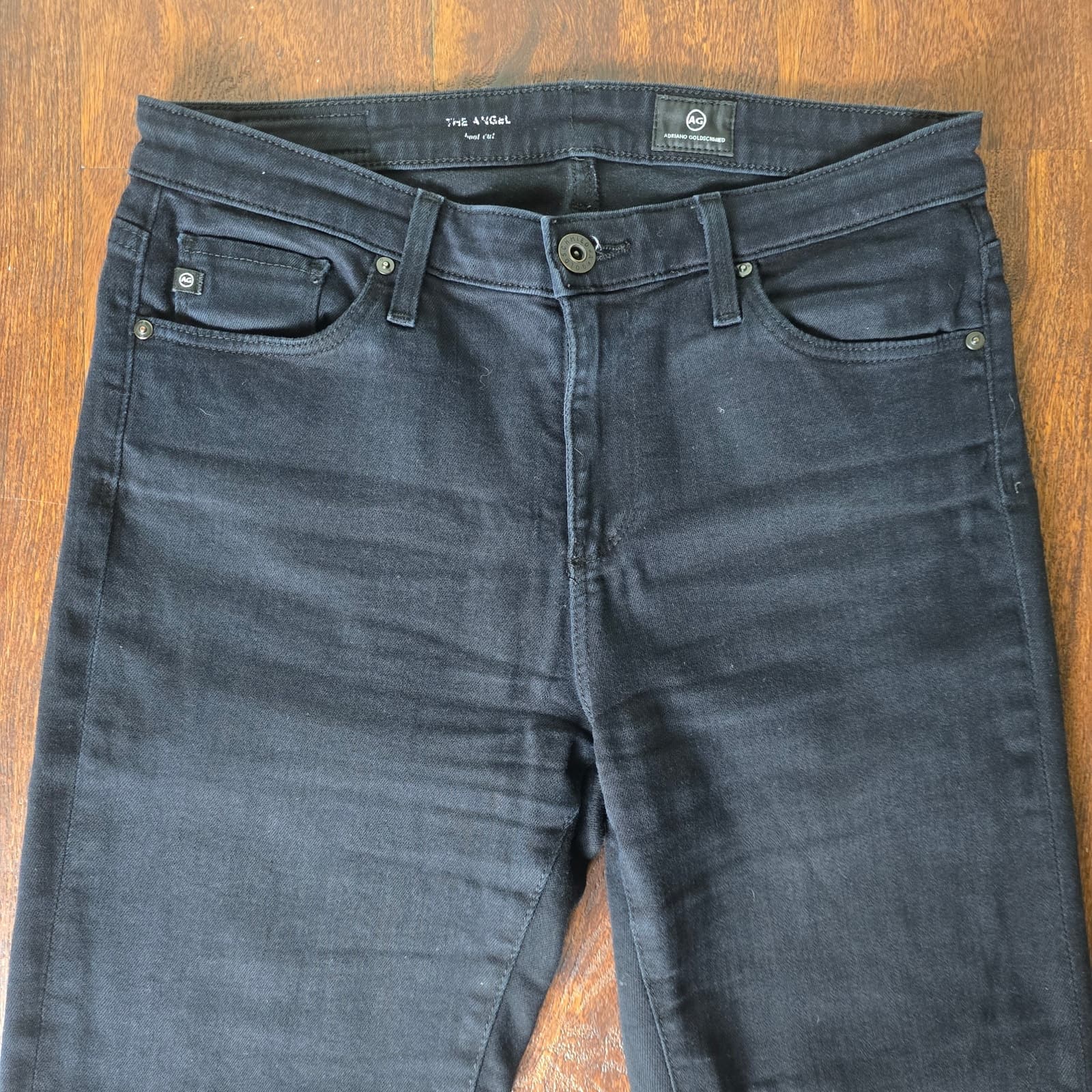 AG Jeans The Angel Bootcut Black Mid-Rise Jeans - 27R - Thumbnail 6