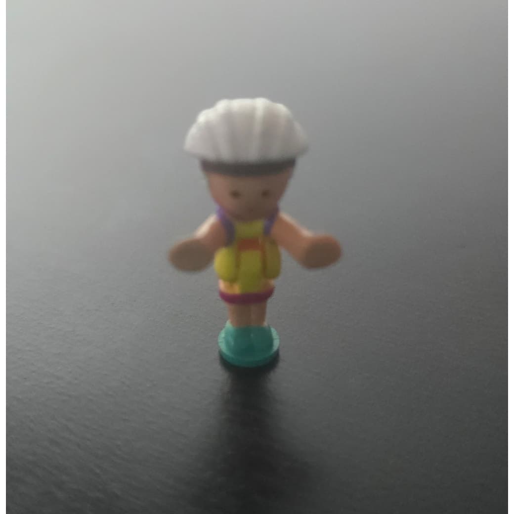 Vintage Polly Pocket Bluebird 1994 Polly On The Go Bicycle Friends Michelle Doll - Image 1