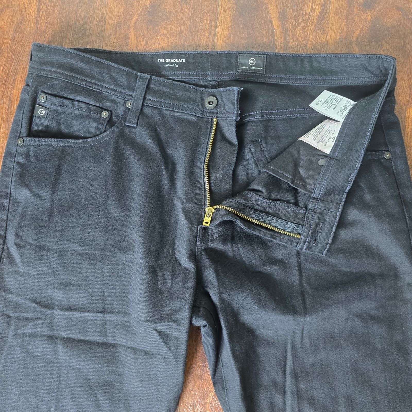 AG Jeans Men's The Graduate Tailored Leg Black Jeans - 36 x 32 - Thumbnail 7