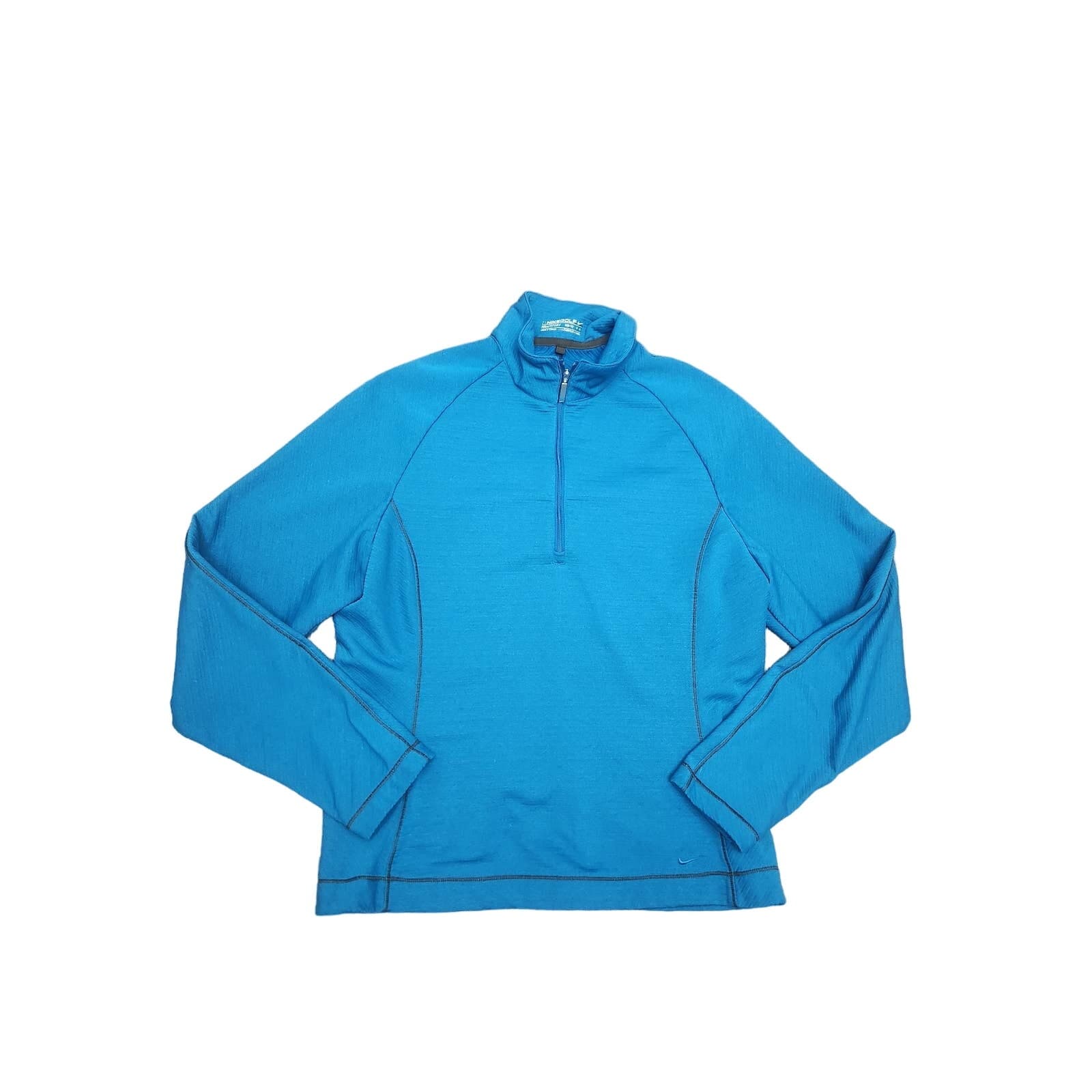 Nike Golf Blue Mock Neck 1/4 Zip Pullover Sweater Sweatshirt, Medium - Image 1