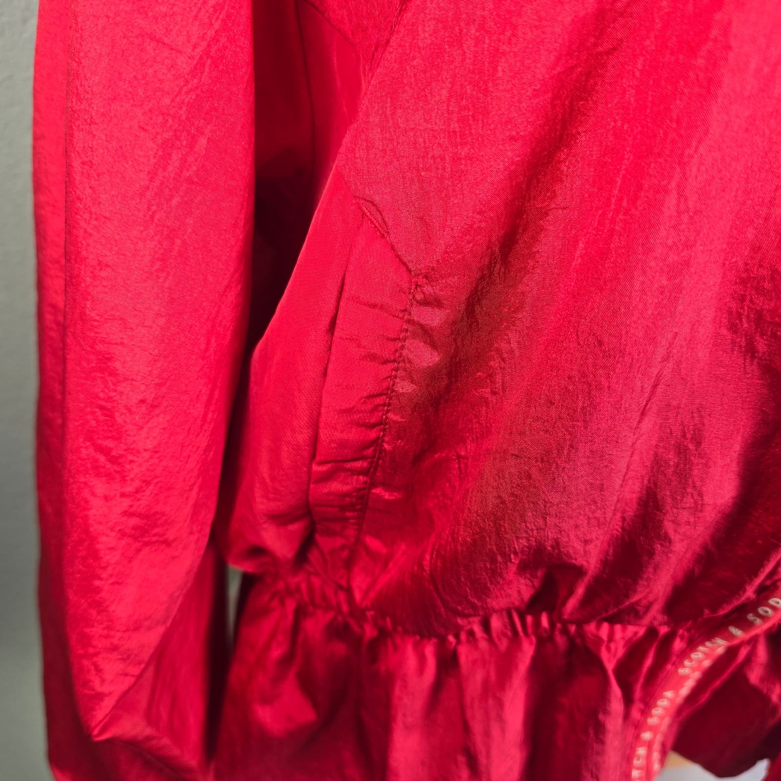 Scotch & Soda Red Peplum Zip Up Jacket New Without Tags - Red - XL - Thumbnail 7