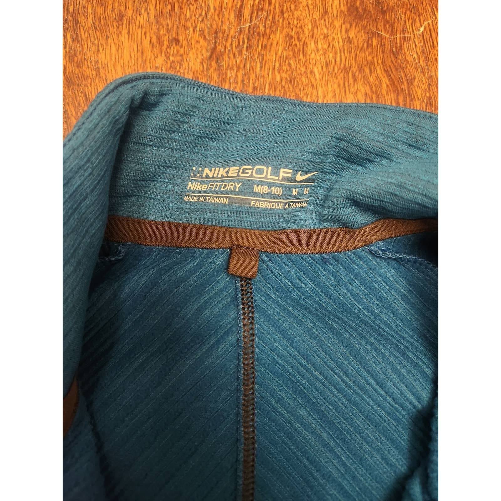 Nike Golf Blue Mock Neck 1/4 Zip Pullover Sweater Sweatshirt, Medium - Thumbnail 4