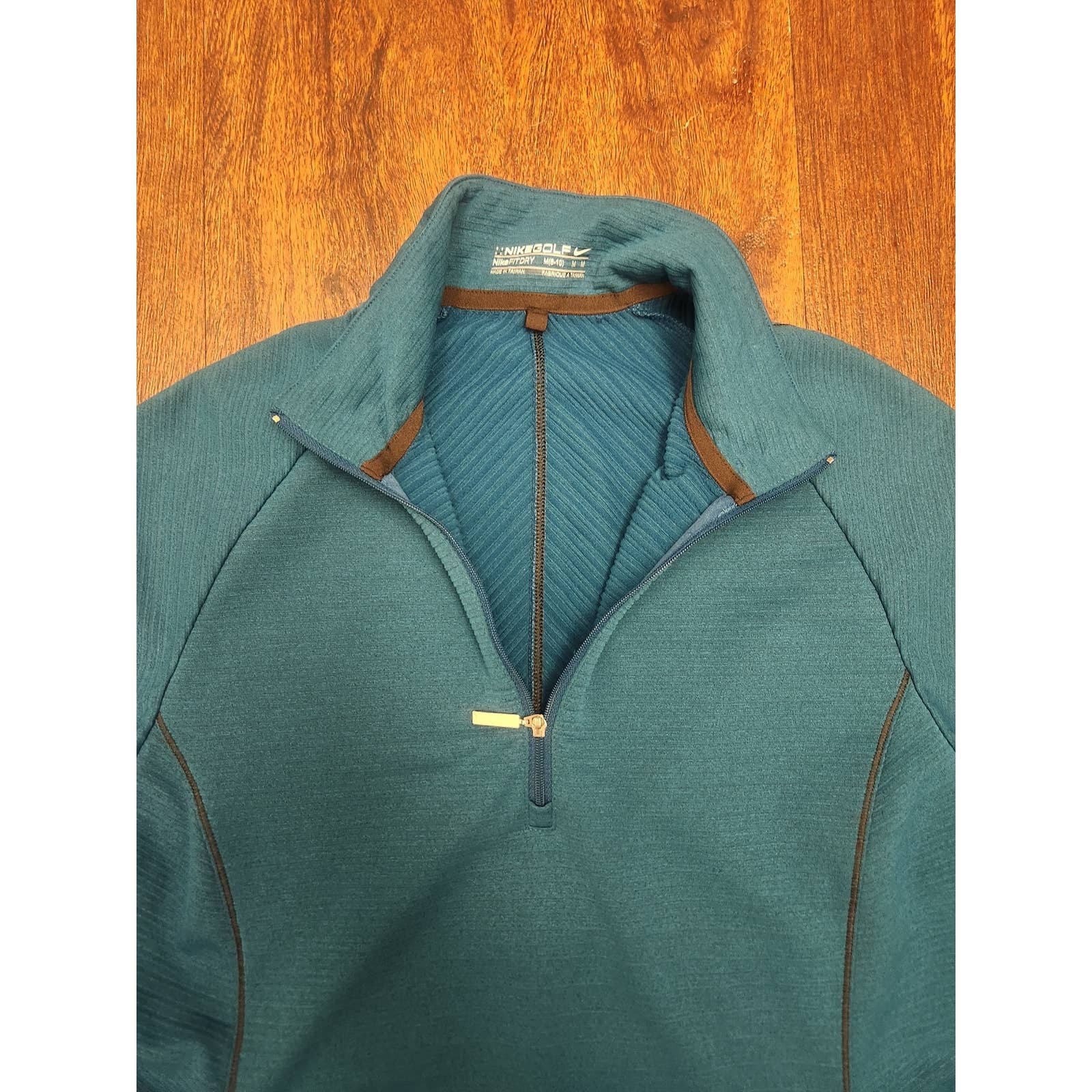 Nike Golf Blue Mock Neck 1/4 Zip Pullover Sweater Sweatshirt, Medium - Thumbnail 3