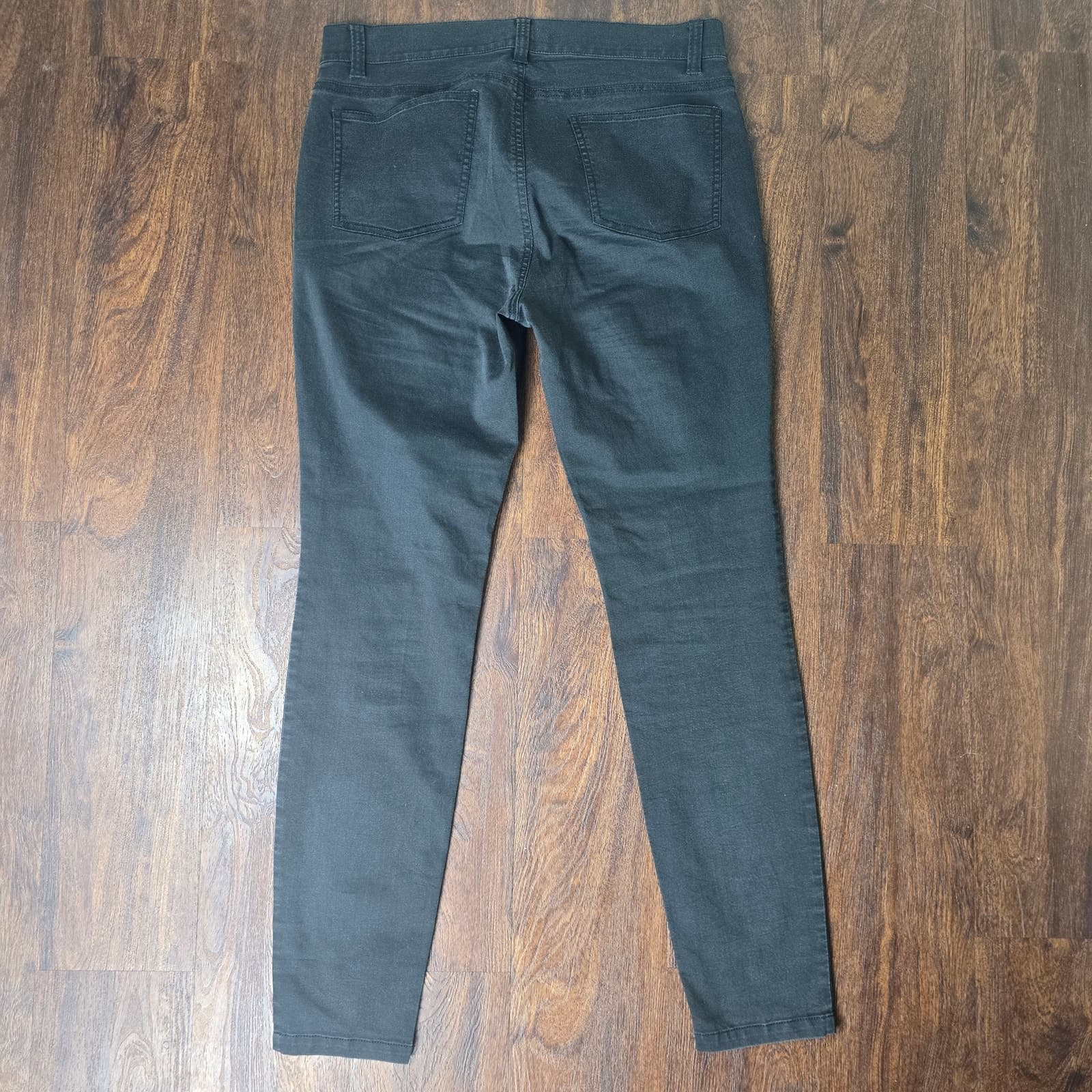 Eileen Fisher Black High-Rise Stretch Cotton Denim - Size 12 - Thumbnail 7