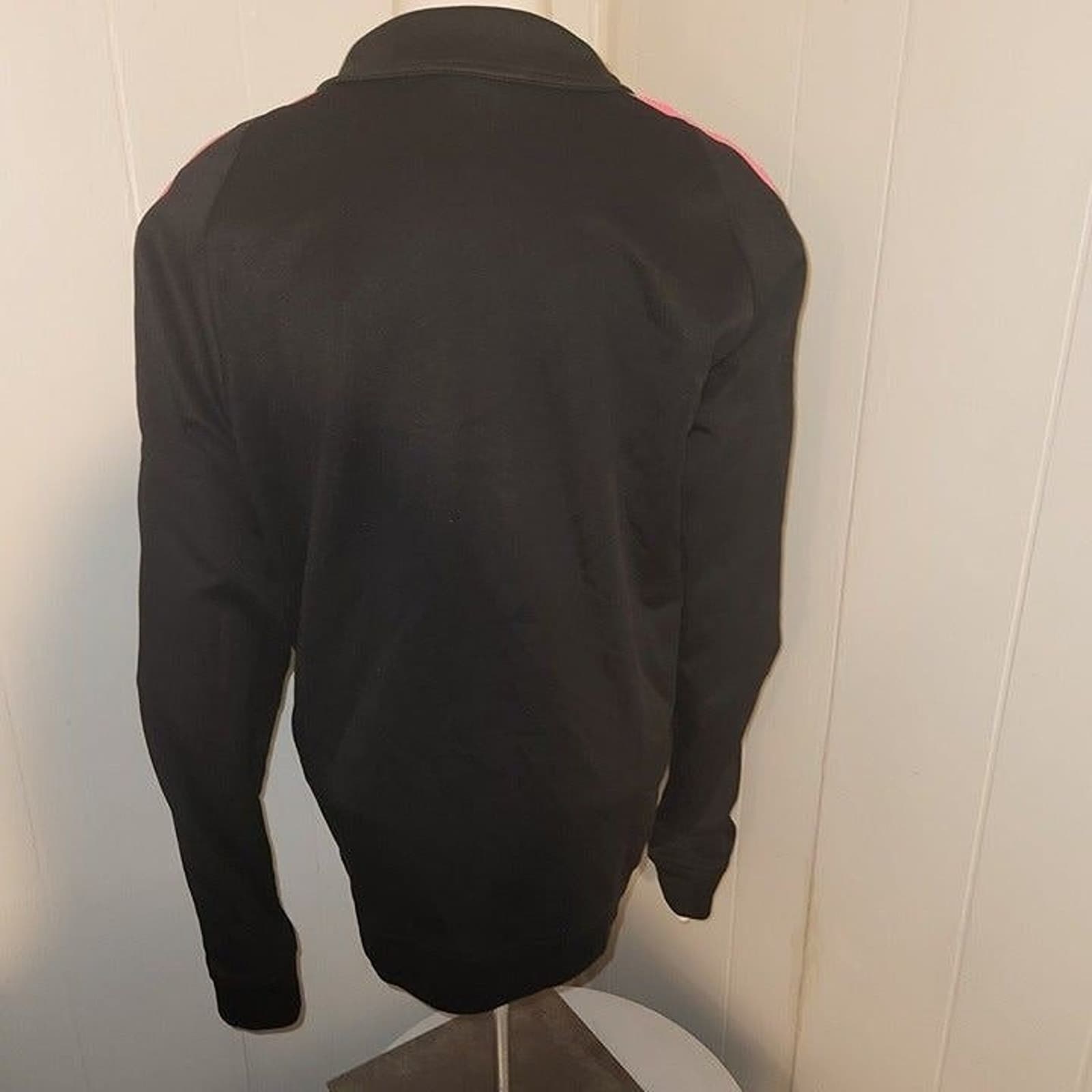 Nike Black Full Zip Up Sweater Lightweight Jacket with Hot Pink Sleeves, Medium - Thumbnail 3