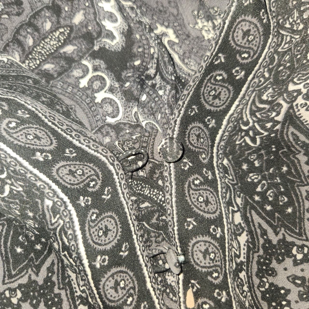 joie 100% Silk Black and White Paisley 3/4 Sleeve Drop Waist Mini Dress Medium - Thumbnail 9