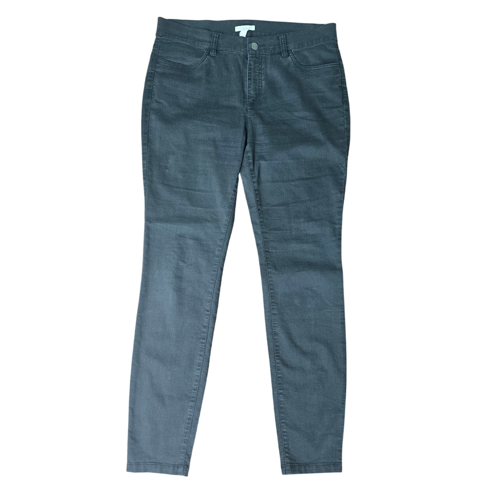 Eileen Fisher Black High-Rise Stretch Cotton Denim - Size 12 - Image 1