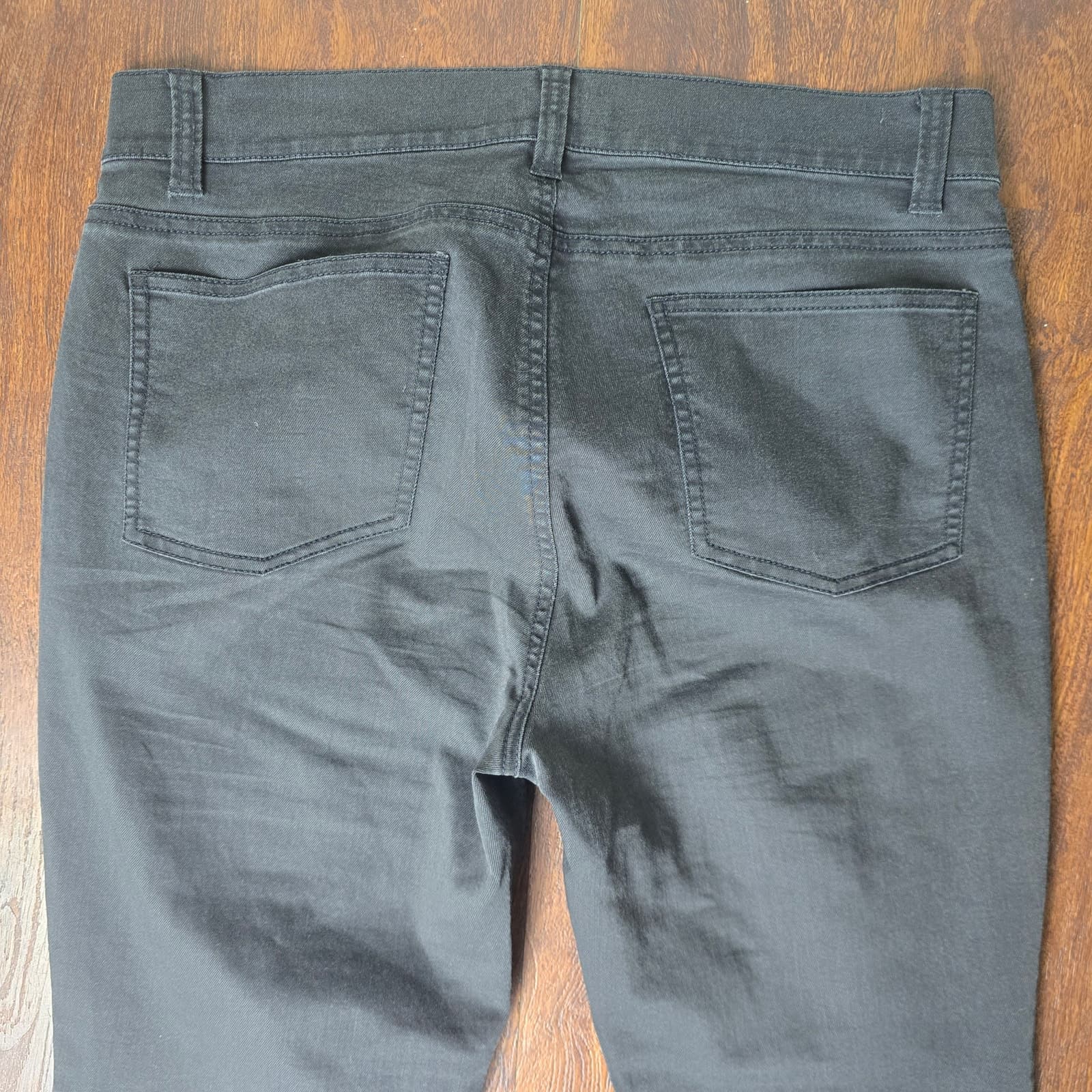 Eileen Fisher Black High-Rise Stretch Cotton Denim - Size 12 - Thumbnail 8