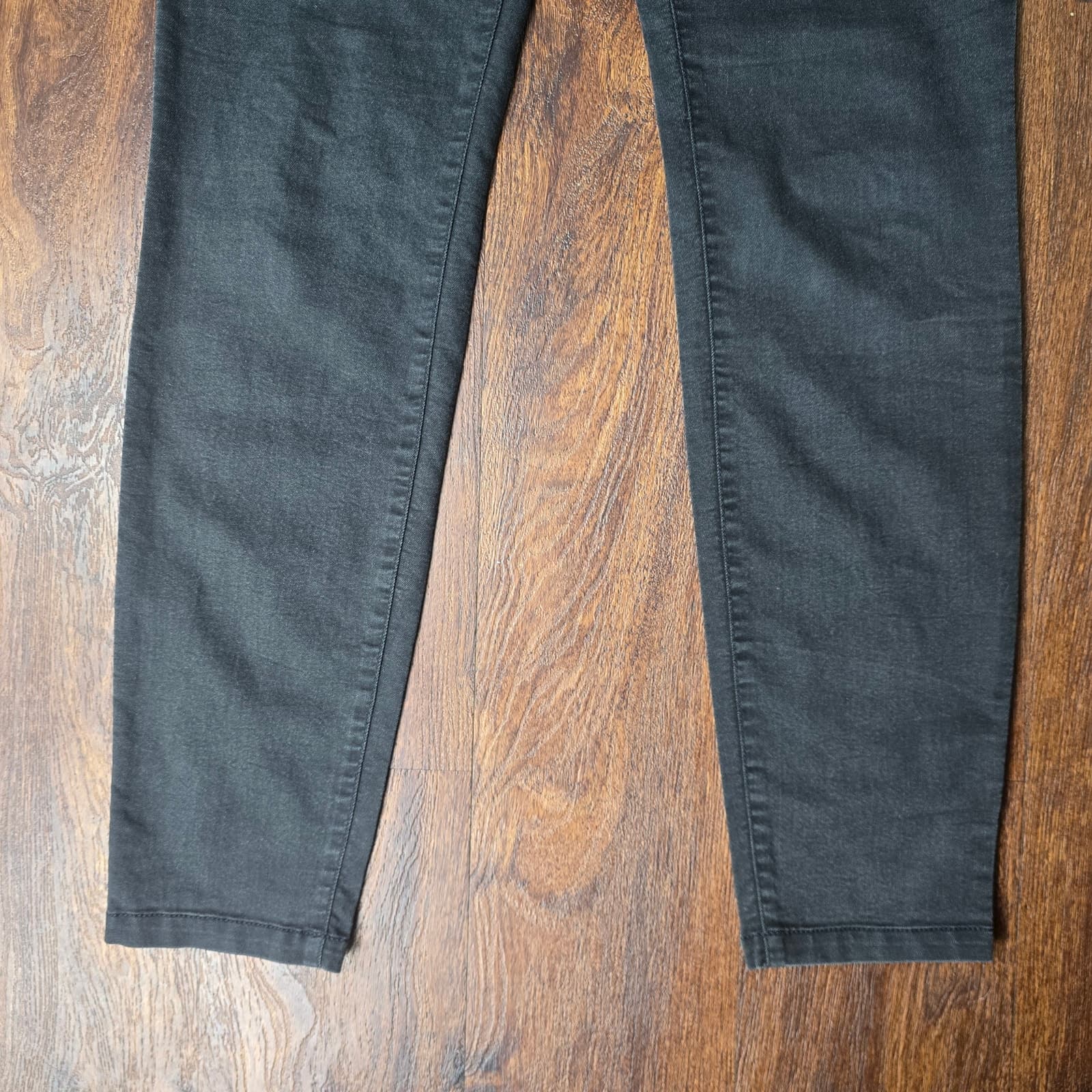 Eileen Fisher Black High-Rise Stretch Cotton Denim - Size 12 - Thumbnail 6