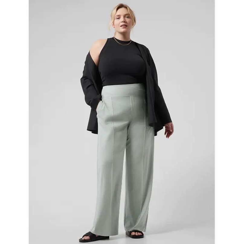 Athleta Eastbound Wide Leg Pant, Coast Grey, Size 20 - Image 1