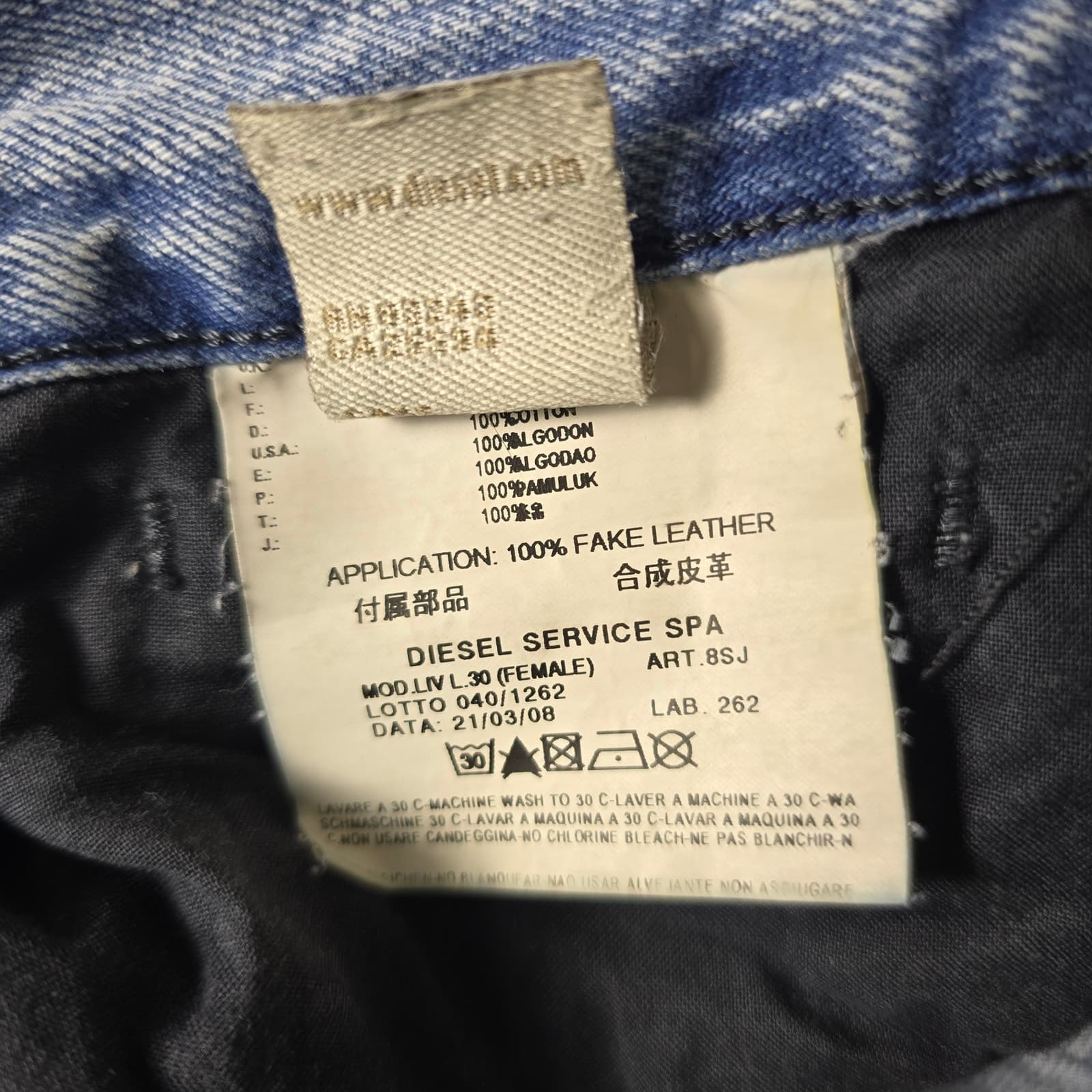 Diesel Liv Straight Leg Low-Rise Light Wash Jeans - Size 28x30 - Thumbnail 10