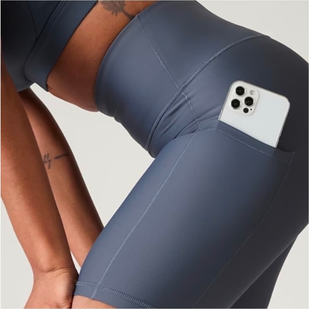 Athleta Interval Slash High-Rise 7" Shorts - Lazuli Blue - Small - Style 8213911 - Thumbnail 3