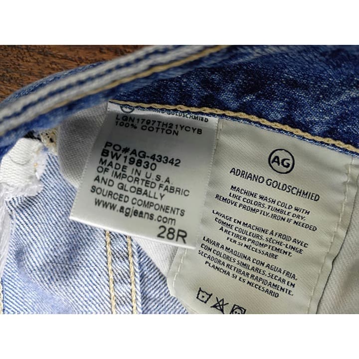 AG Jeans The Rhett High Waisted Straight Distressed Destroyed Jeans 28R - Thumbnail 10