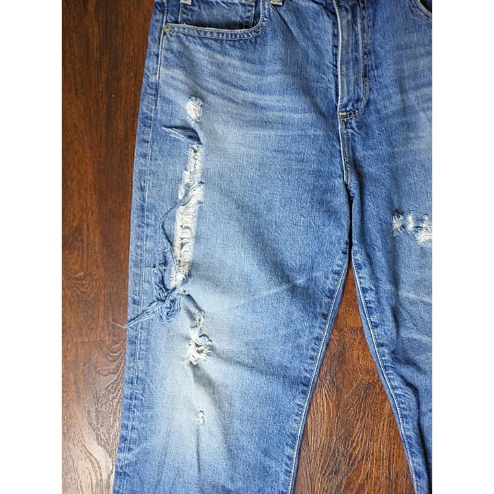 AG Jeans The Rhett High Waisted Straight Distressed Destroyed Jeans 28R - Thumbnail 5