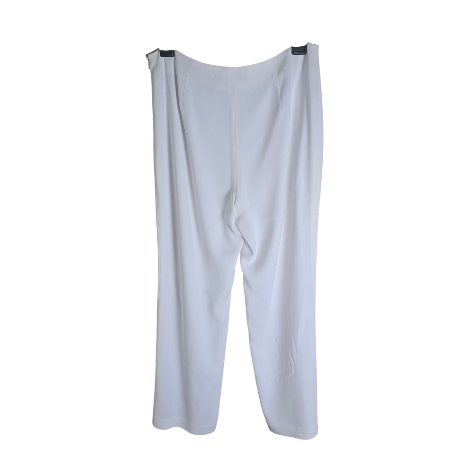 Dana Buchman White Wide Leg High Rise Dress Pants - Size 6 - Thumbnail 4