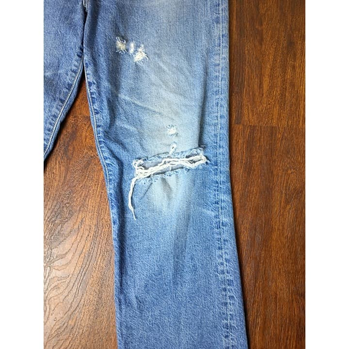 AG Jeans The Rhett High Waisted Straight Distressed Destroyed Jeans 28R - Thumbnail 6