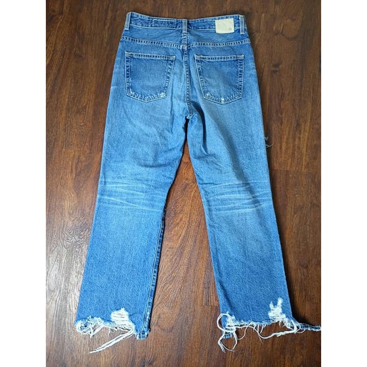 AG Jeans The Rhett High Waisted Straight Distressed Destroyed Jeans 28R - Thumbnail 8