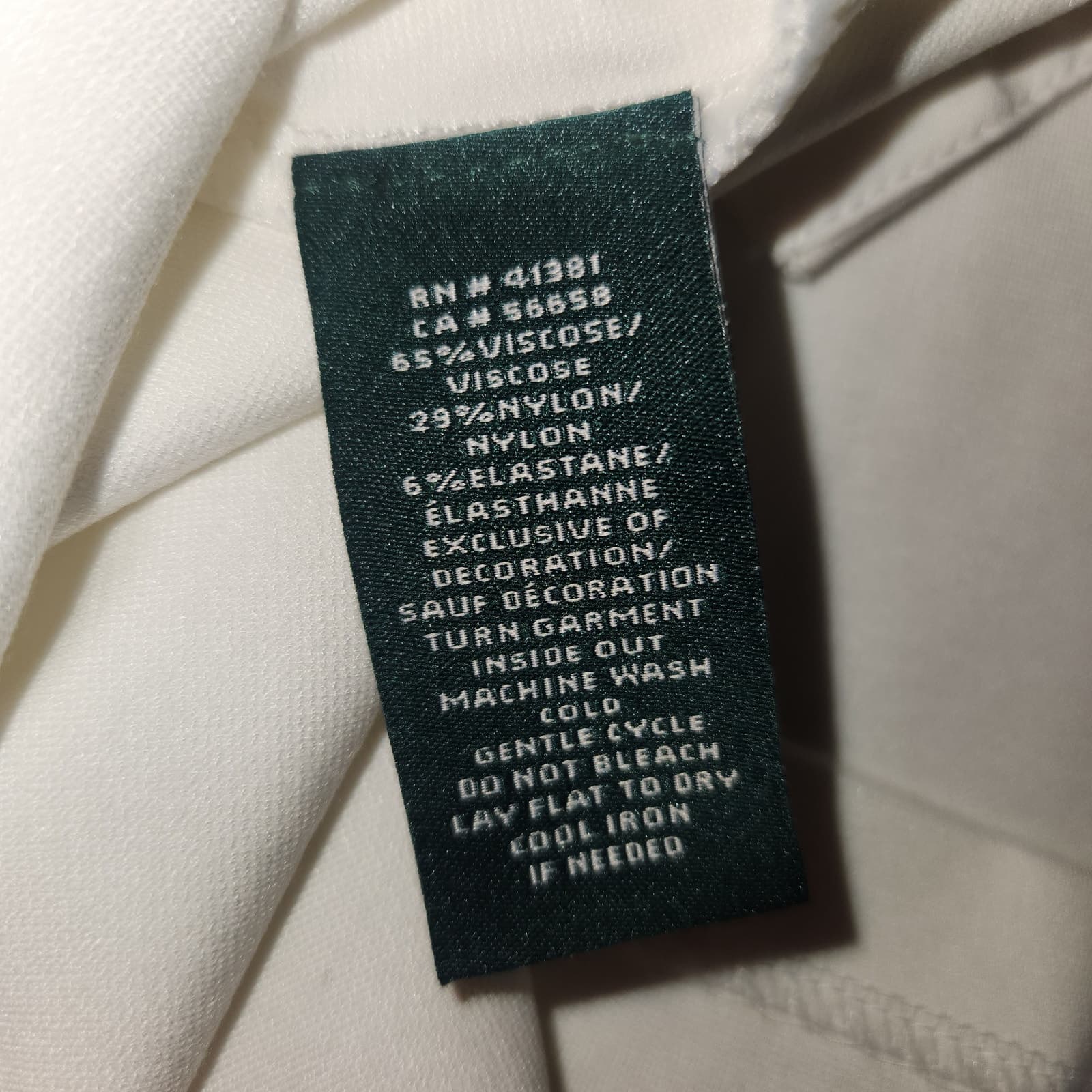 LAUREN Ralph Lauren Sleeveless White Tank Faux Leather Trim, Back Zipper Medium - Thumbnail 5