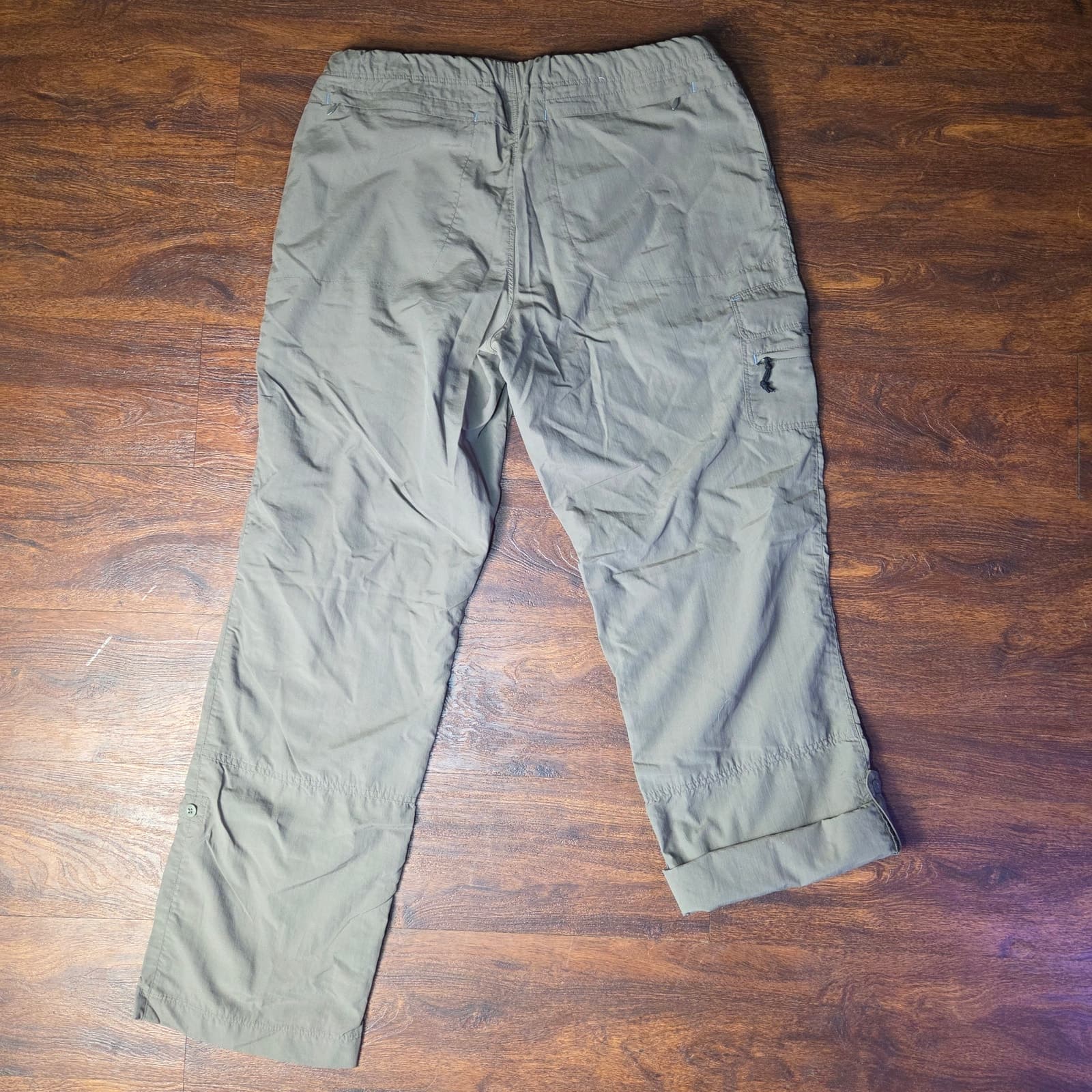 REI Women's Denali 100% Nylon Belted Roll Up Pants UPF 30 Khaki Size 14 - Thumbnail 6