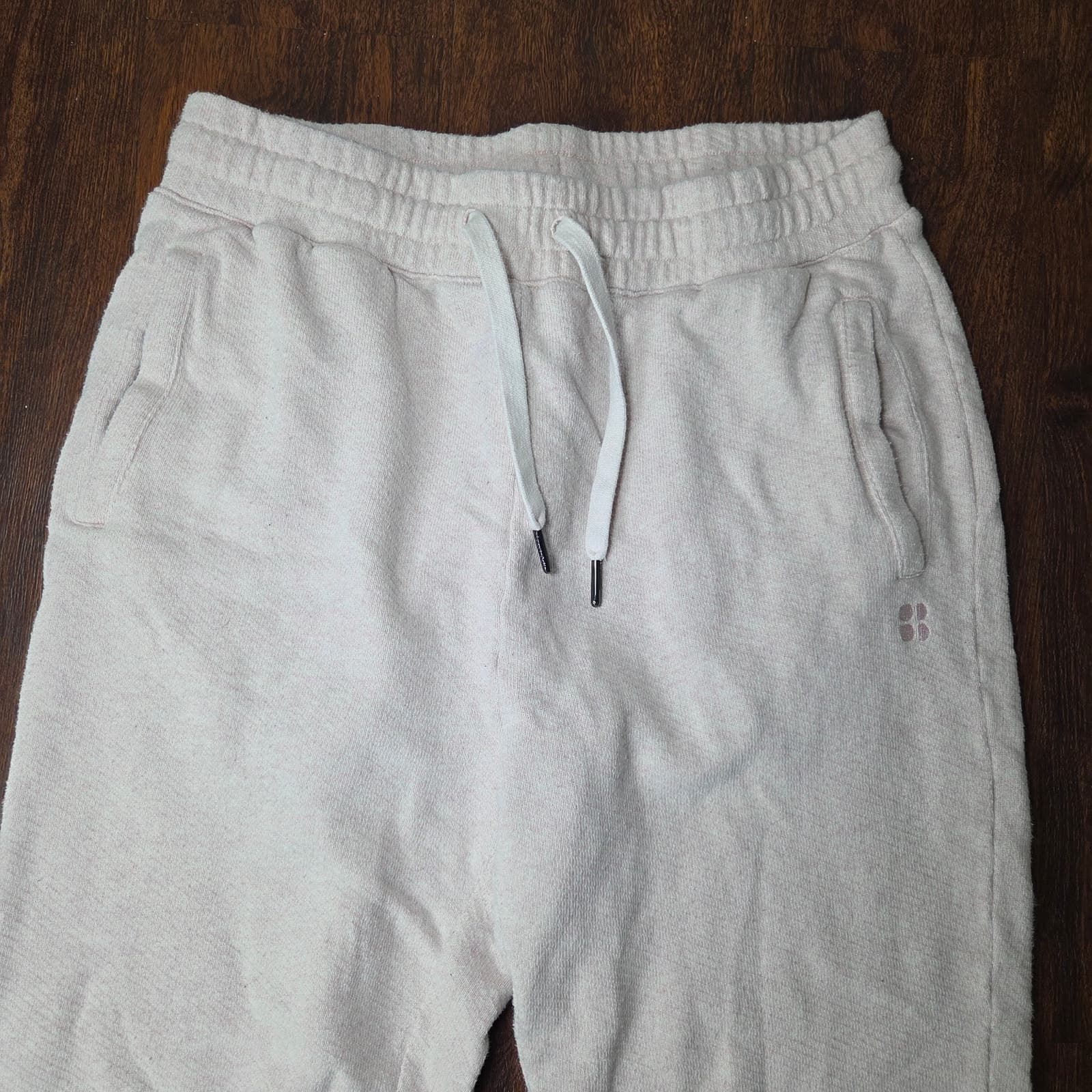 Sweaty Betty Light Pink Terry Cloth Rolled Cuff Joggers - Size 8-10 - Thumbnail 2