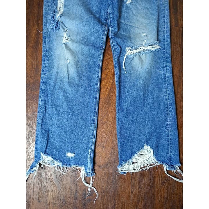 AG Jeans The Rhett High Waisted Straight Distressed Destroyed Jeans 28R - Thumbnail 7