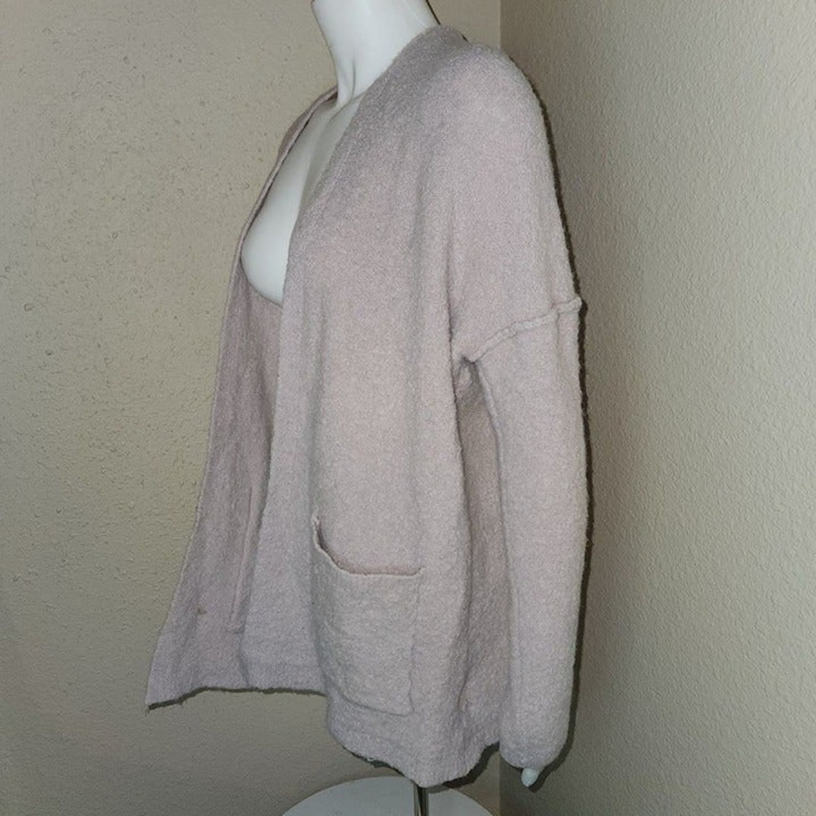 Free People Oversize Phantom Cardigan Blush Pink Fuzzy Wool/Mohair, XS - Thumbnail 2