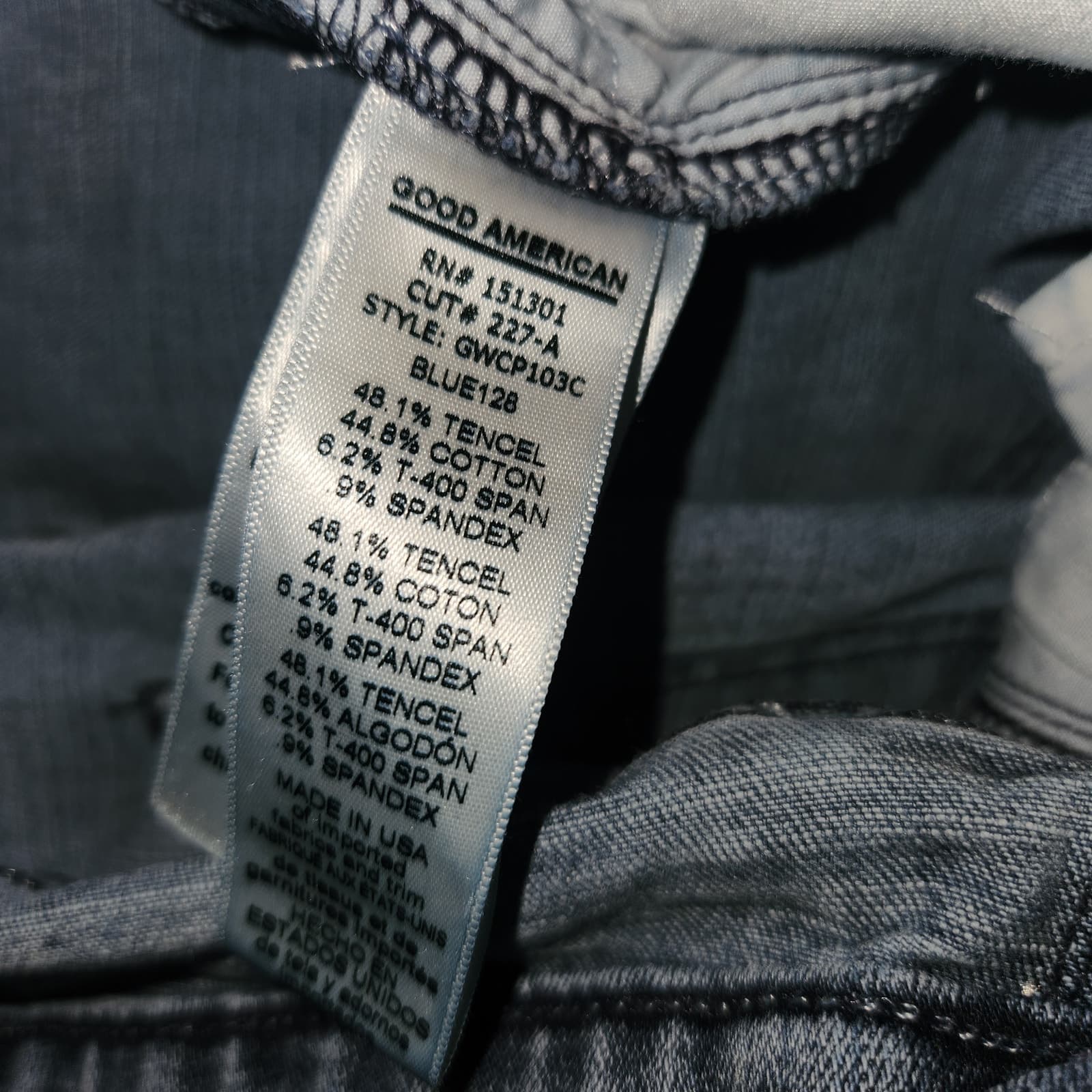 Good American Good Waist Two-Toned High Rise Skinny Jeans, Size 2/26 - Thumbnail 9