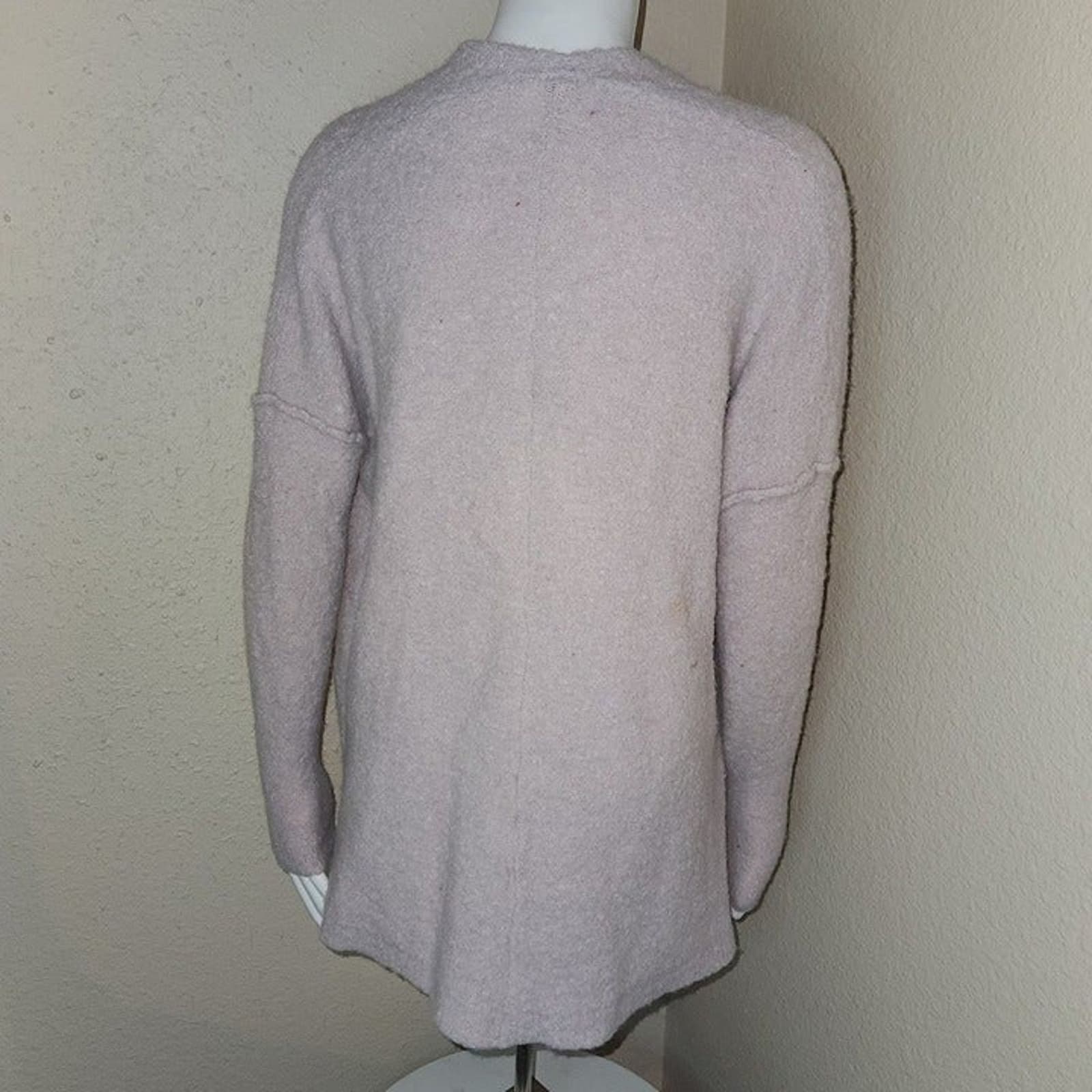 Free People Oversize Phantom Cardigan Blush Pink Fuzzy Wool/Mohair, XS - Thumbnail 3