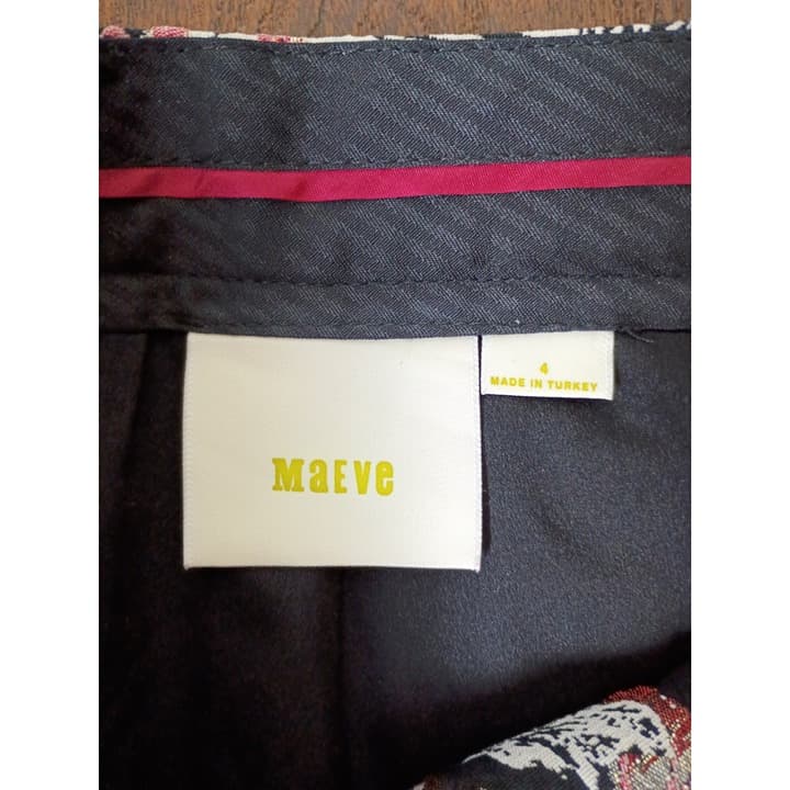 Anthropologie Maeve Jacquard Floral Metallic Slim Trousers, Size - Thumbnail 11