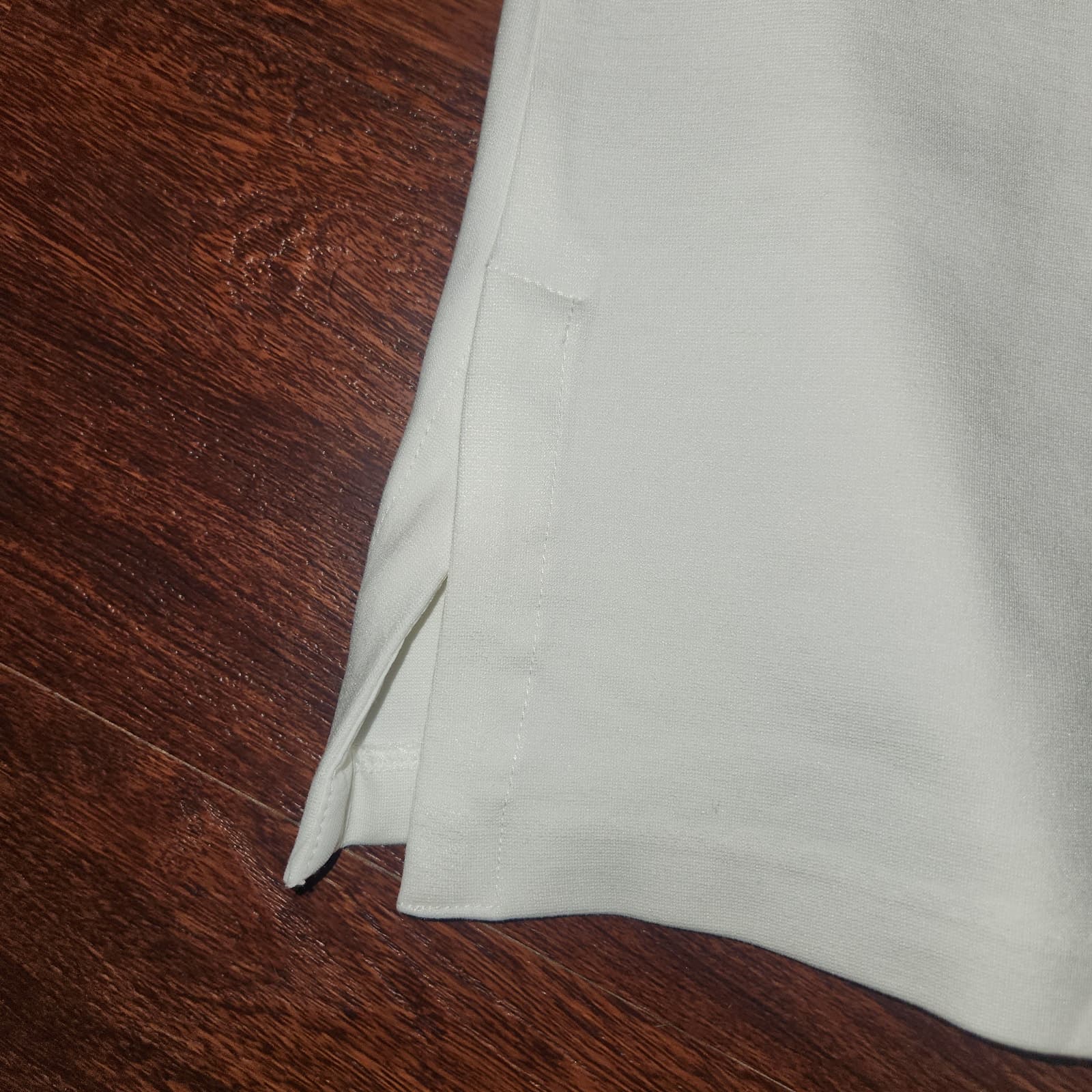 LAUREN Ralph Lauren Sleeveless White Tank Faux Leather Trim, Back Zipper Medium - Thumbnail 3