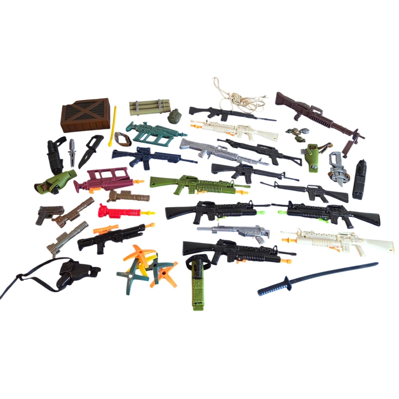 VINTAGE HUGE 50+ piece bundle 90's GI JOE weapons guns knives missile launchers - Image 1