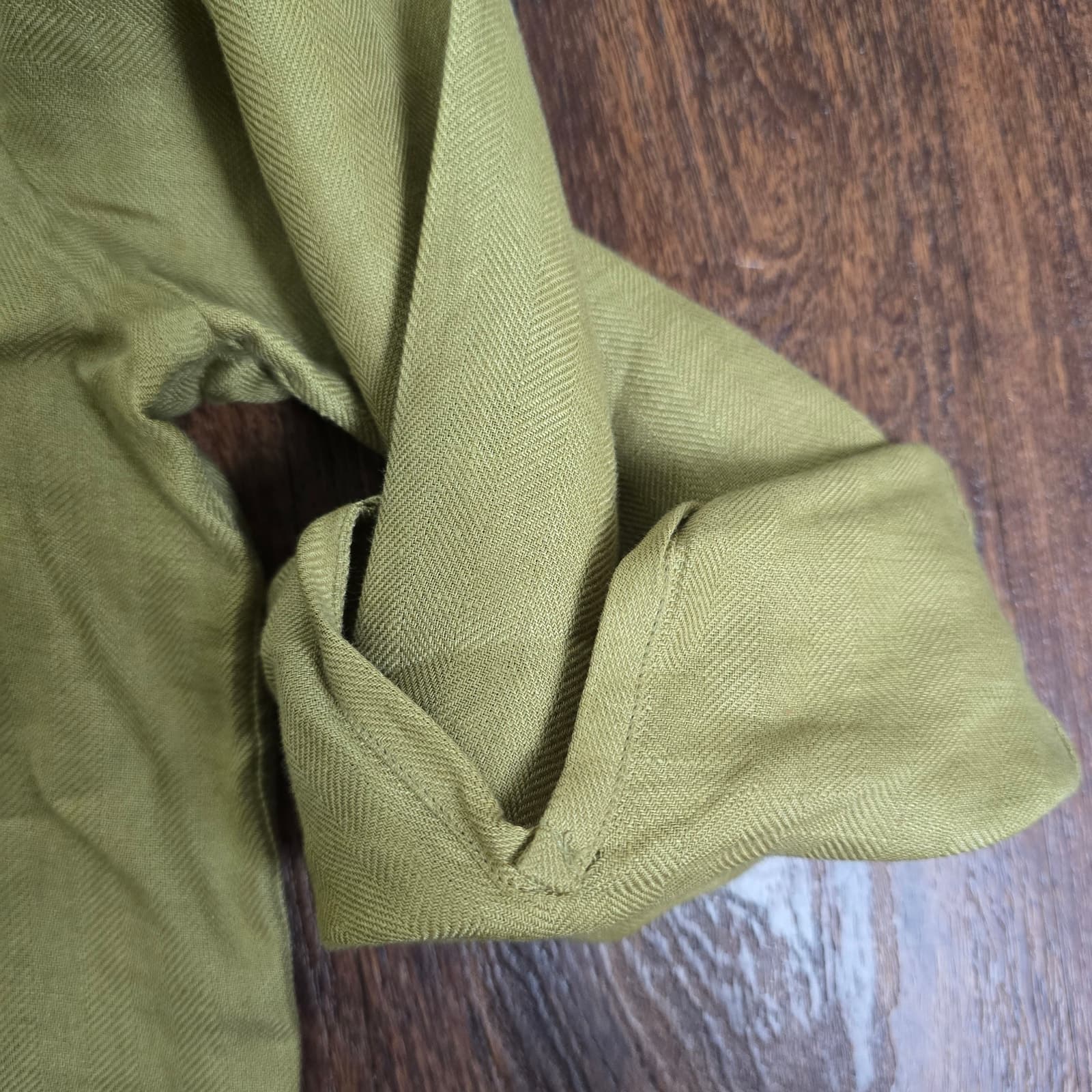 Lauren Ralph Lauren 100% Linen Brown Long Sleeve Button Down, Large - Thumbnail 7